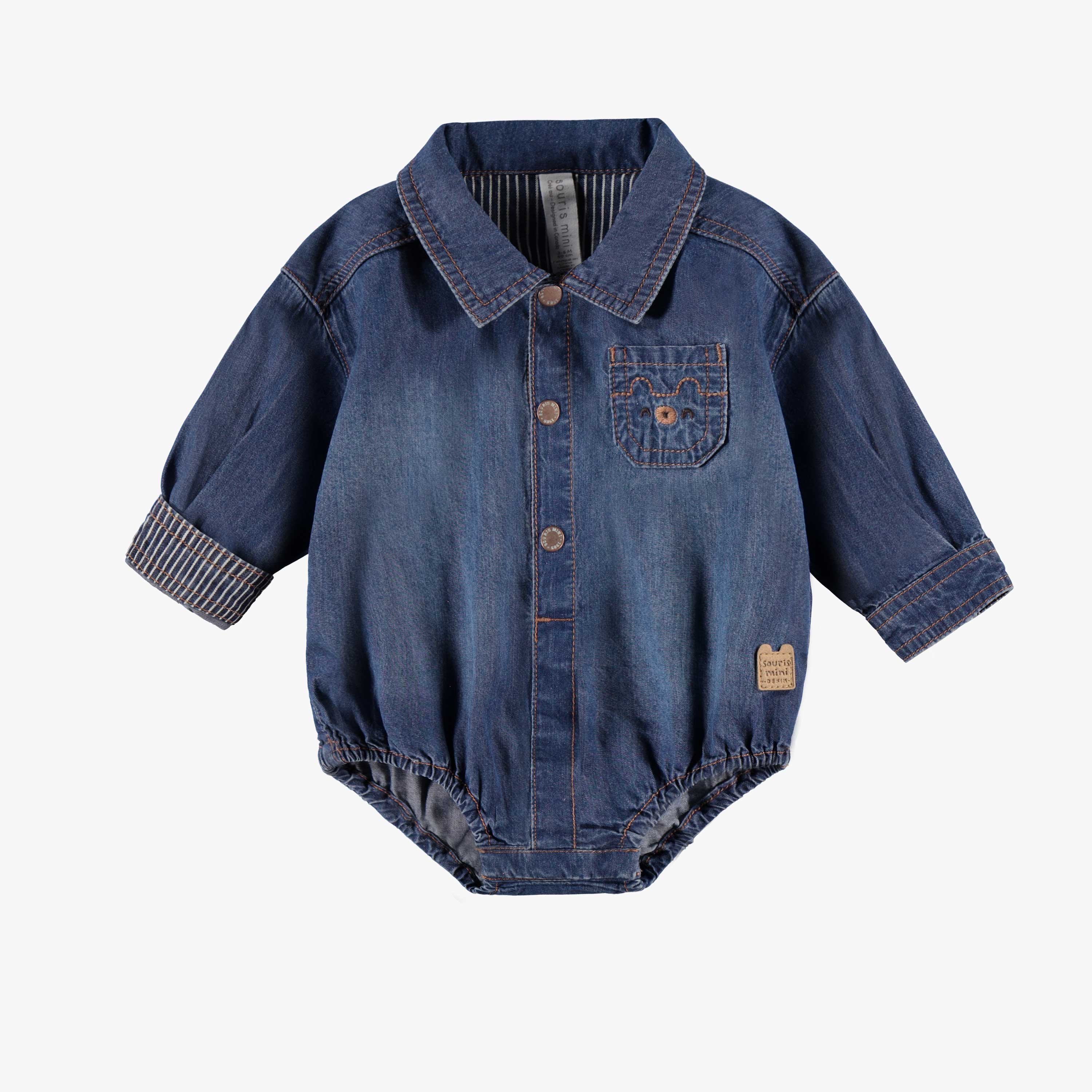 Cache-couche bleu en denim, naissance