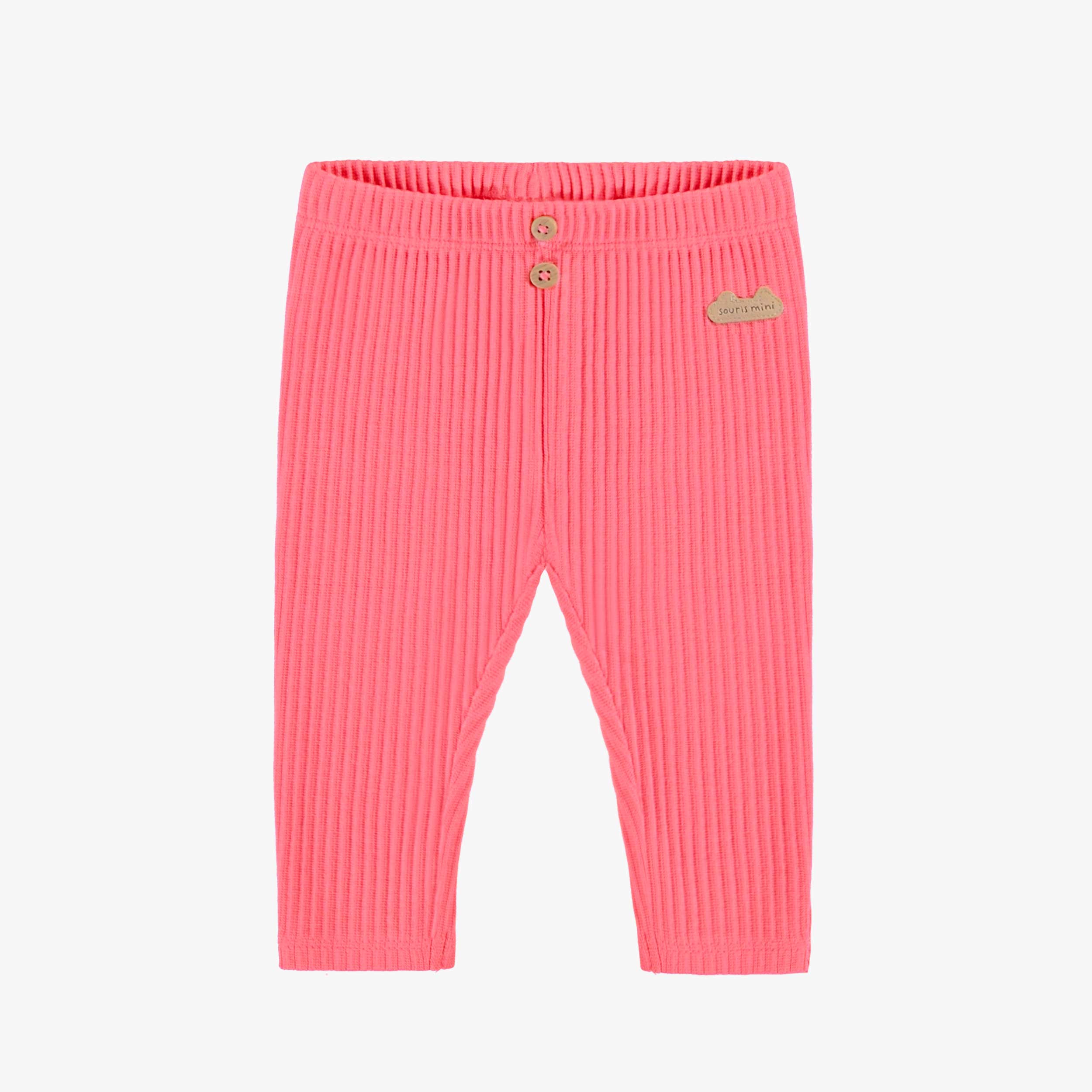 Legging rose en tricot côtelé, naissance