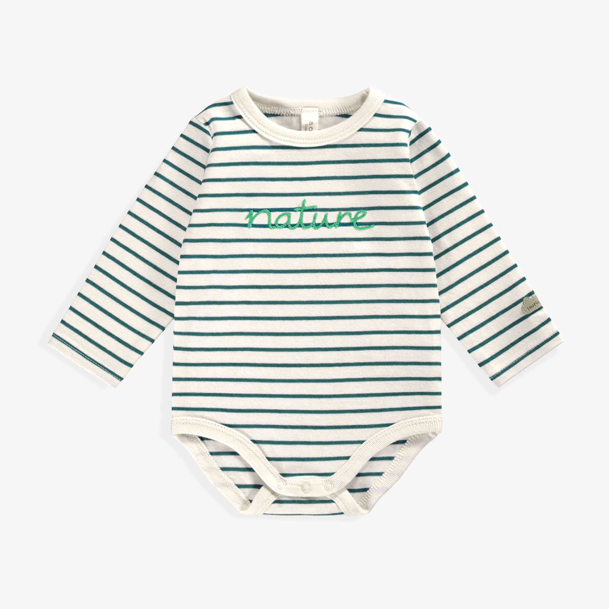 Cache-couche crème à rayures vertes, naissance