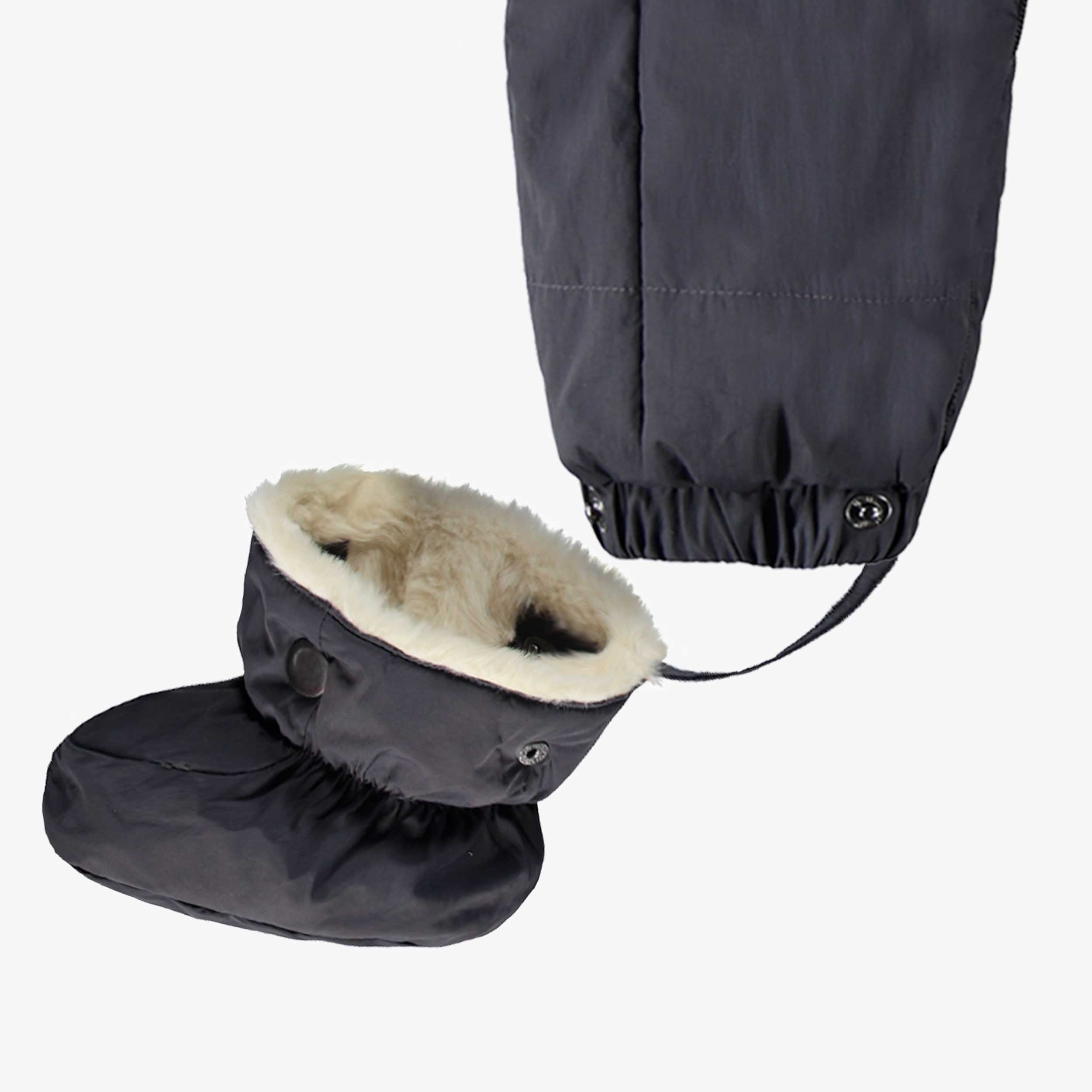 Night grey one-piece multifunction snowsuit, newborn