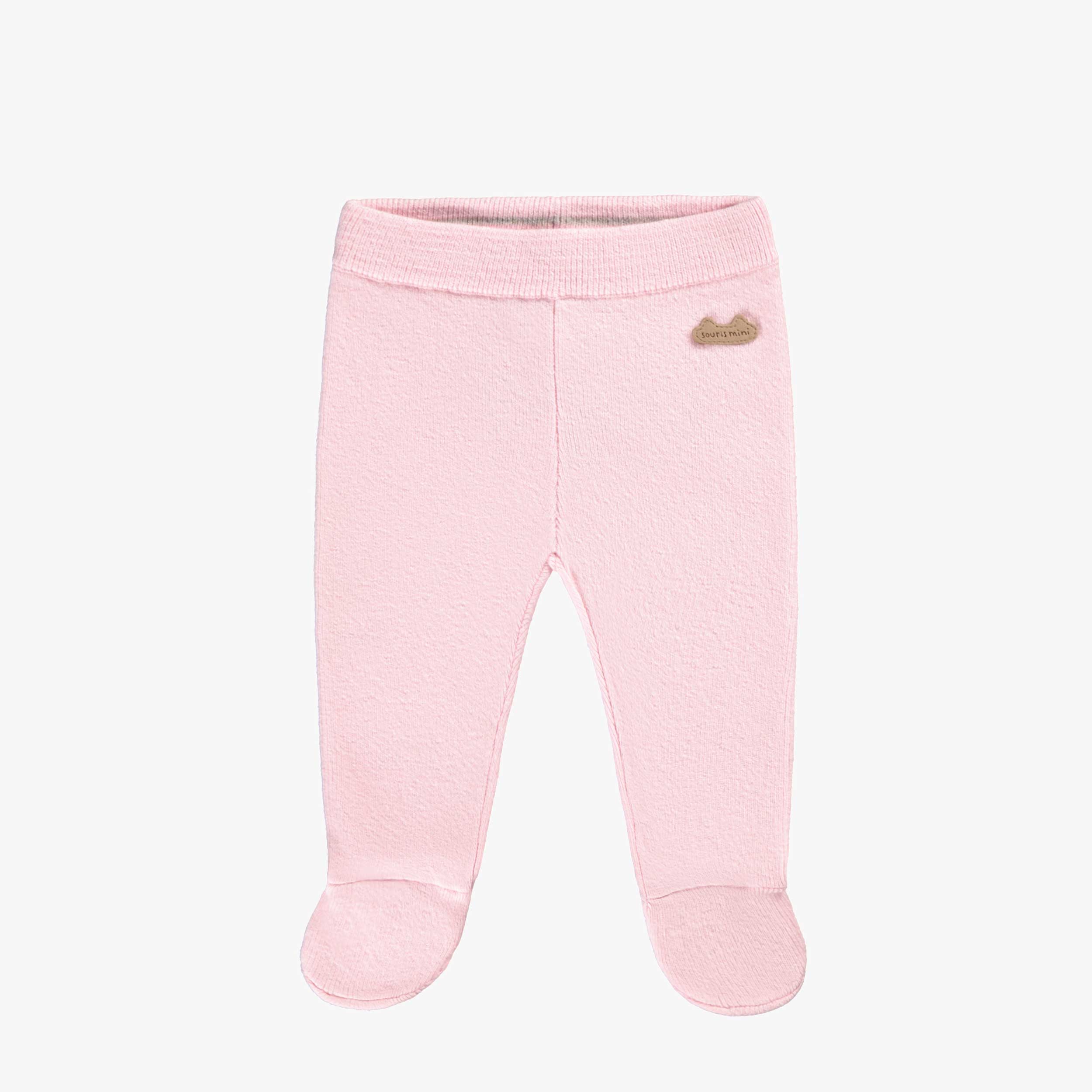 Legging rose en tricot, naissance