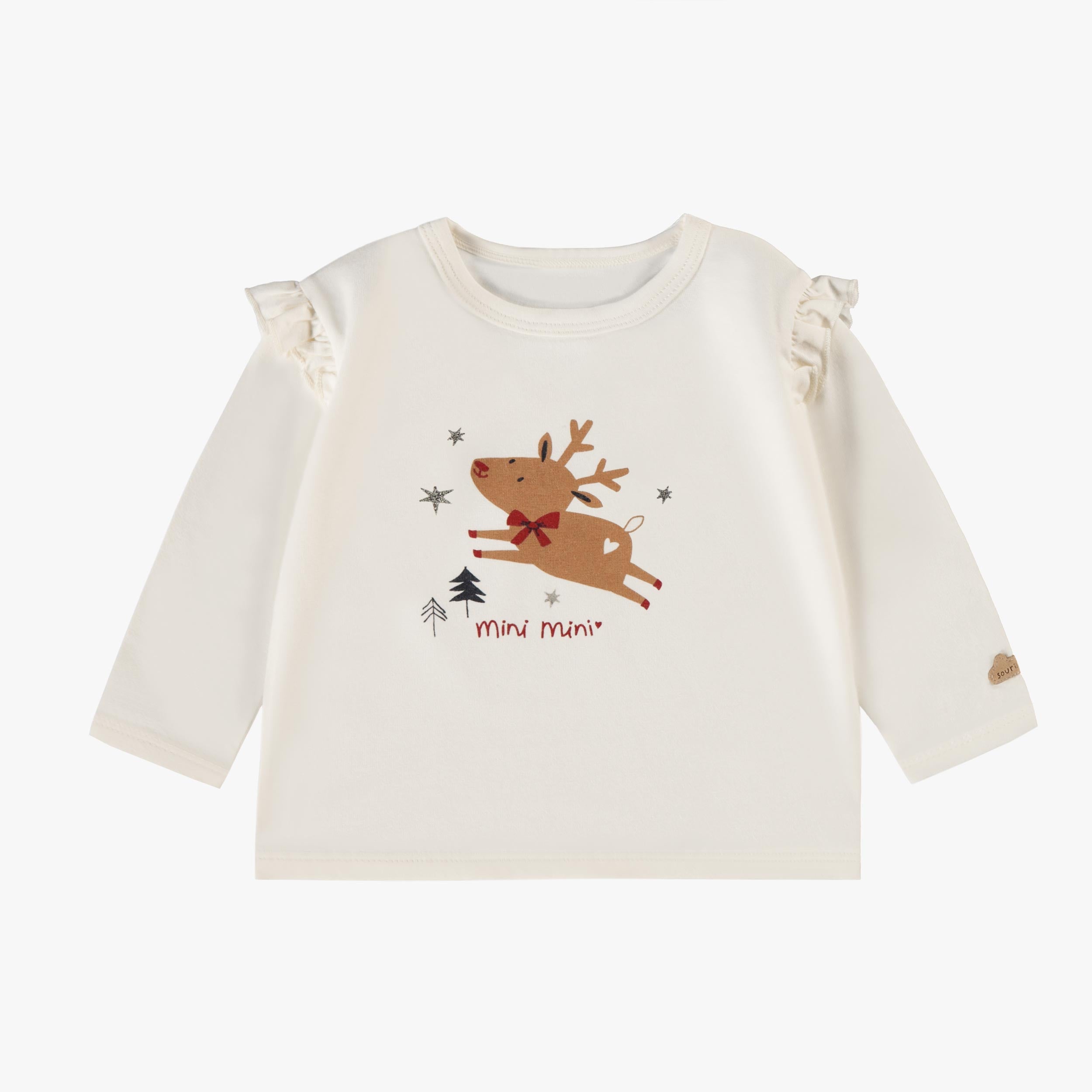 T-shirt crème avec illustration, naissance