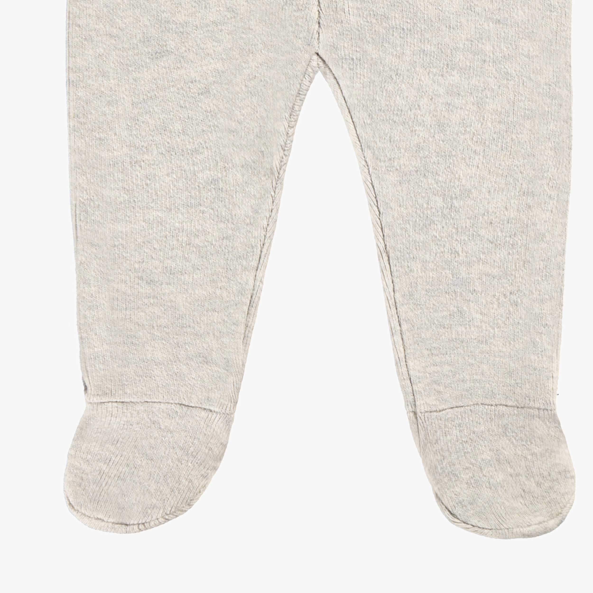 Zoom détails du legging crème en tricot, naissance