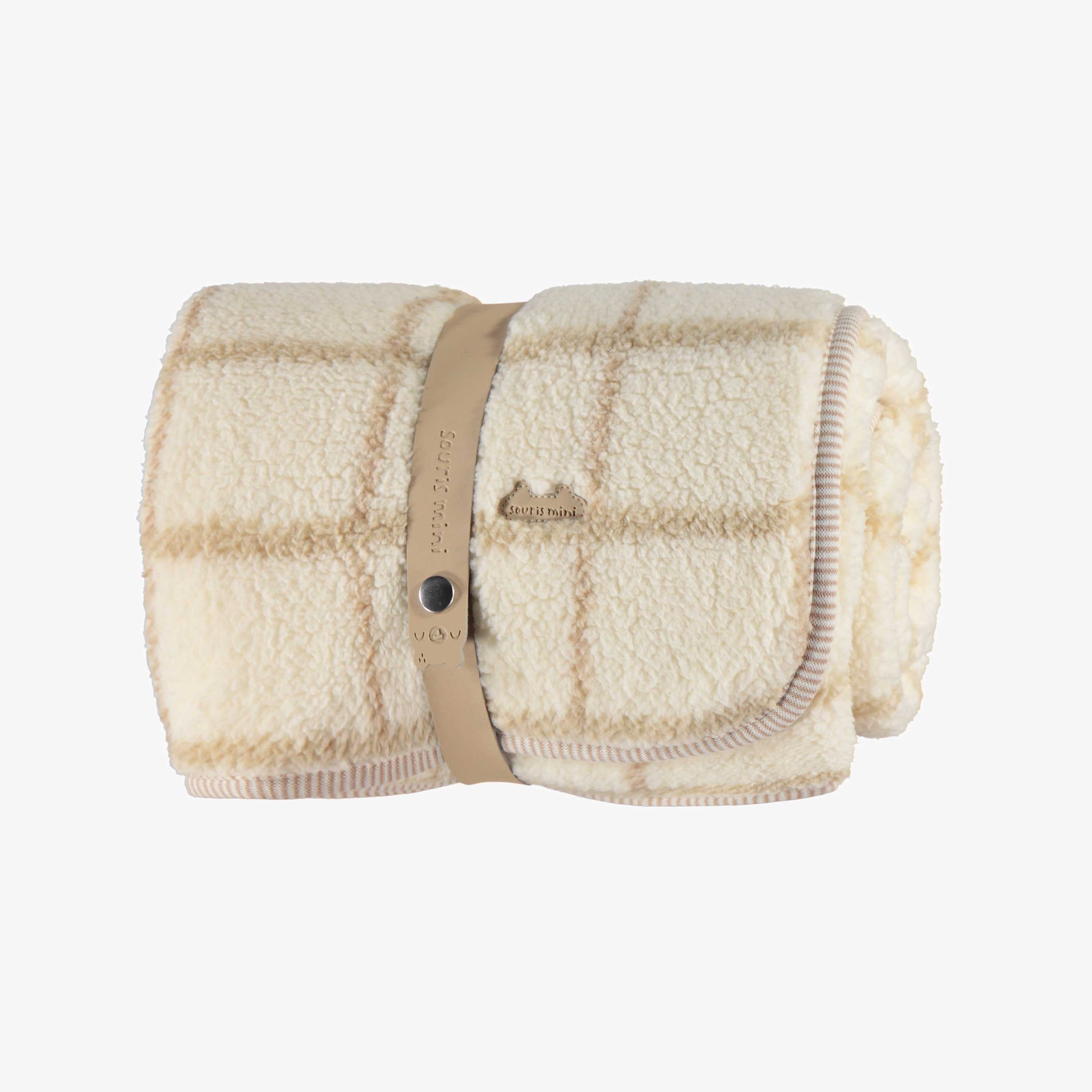 Couverture crème en sherpa