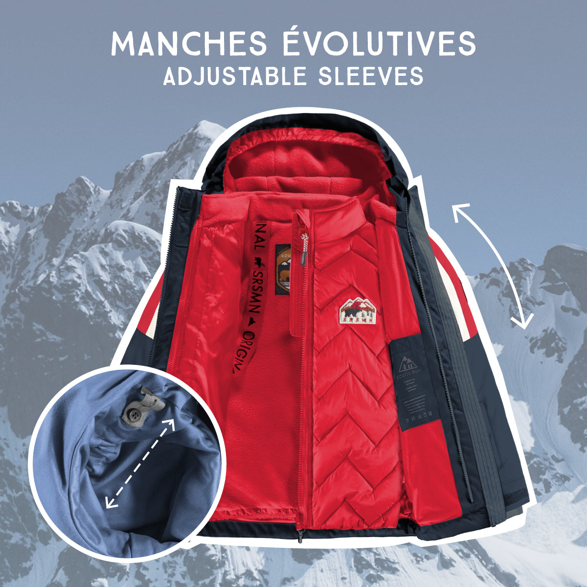 Denim blue and red 3-in-1 snowsuit, child