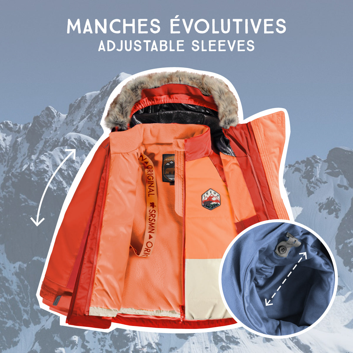 Orange 3-in-1 winter jacket, child