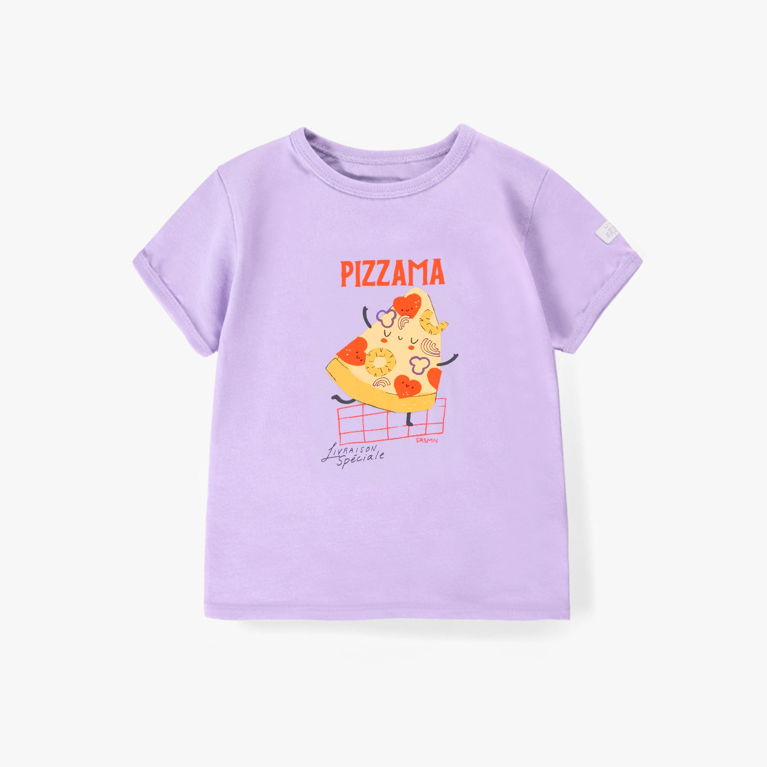 Haut du pyjama deux pièces mauve à motifs de pizzas, bébé