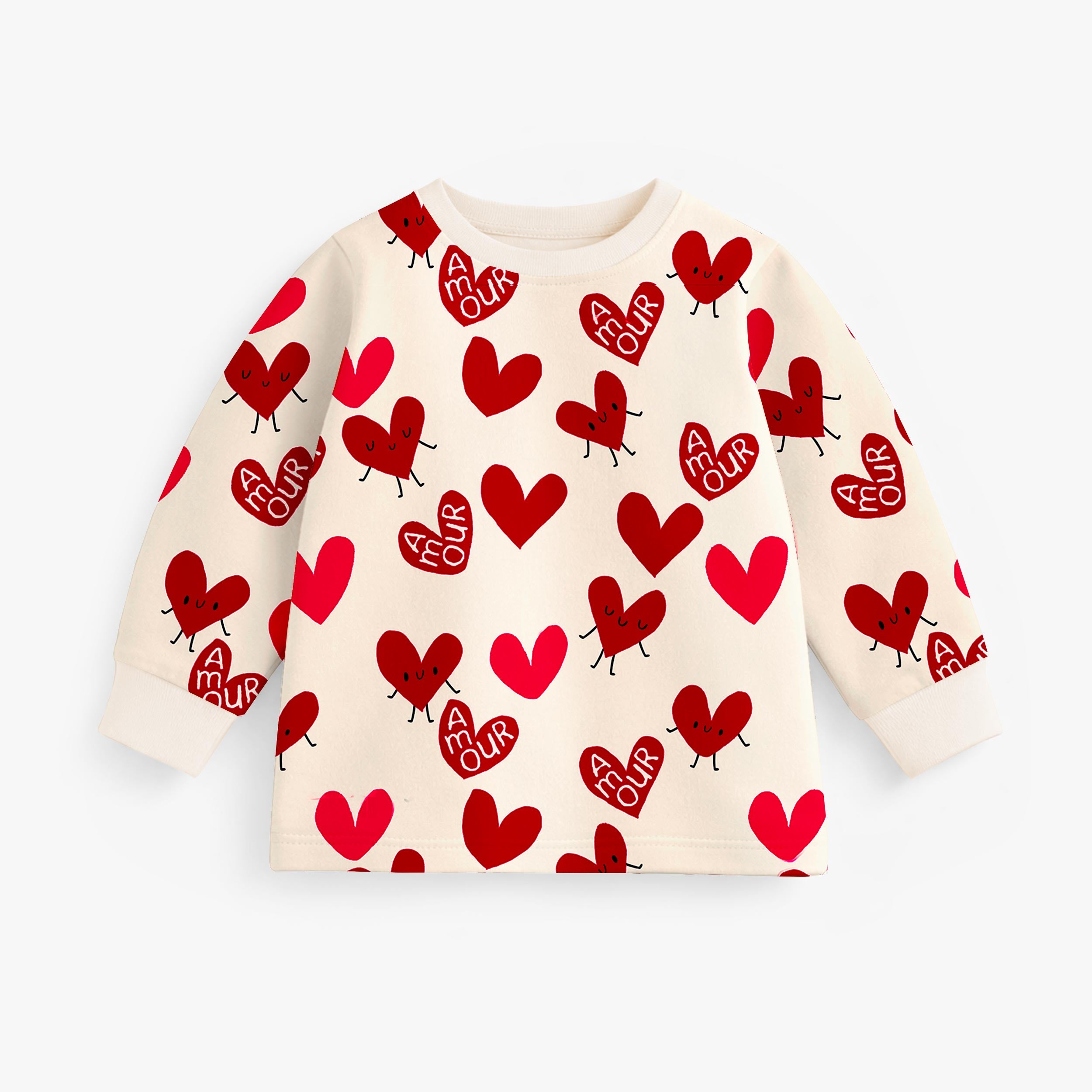 Haut du pyjama deux pièces crème à motifs de cœurs, bébé - Souris Mini