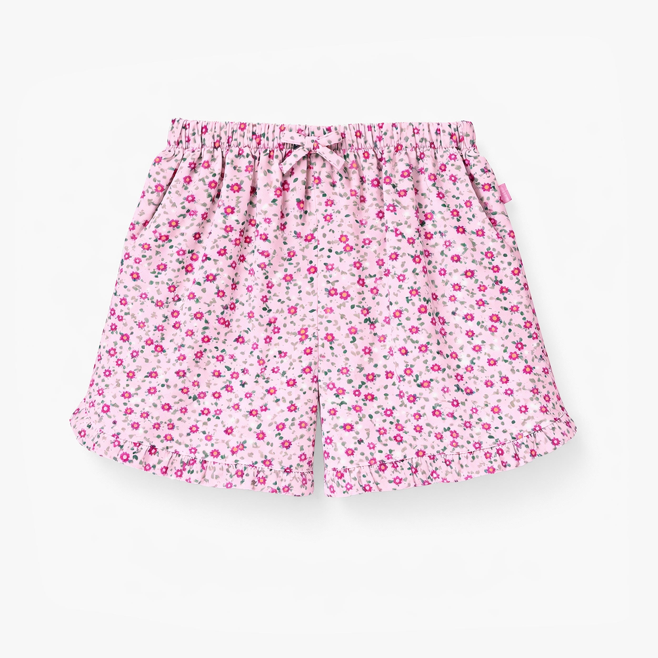 Jupe-short lilas à motif floral, enfant - Souris Mini