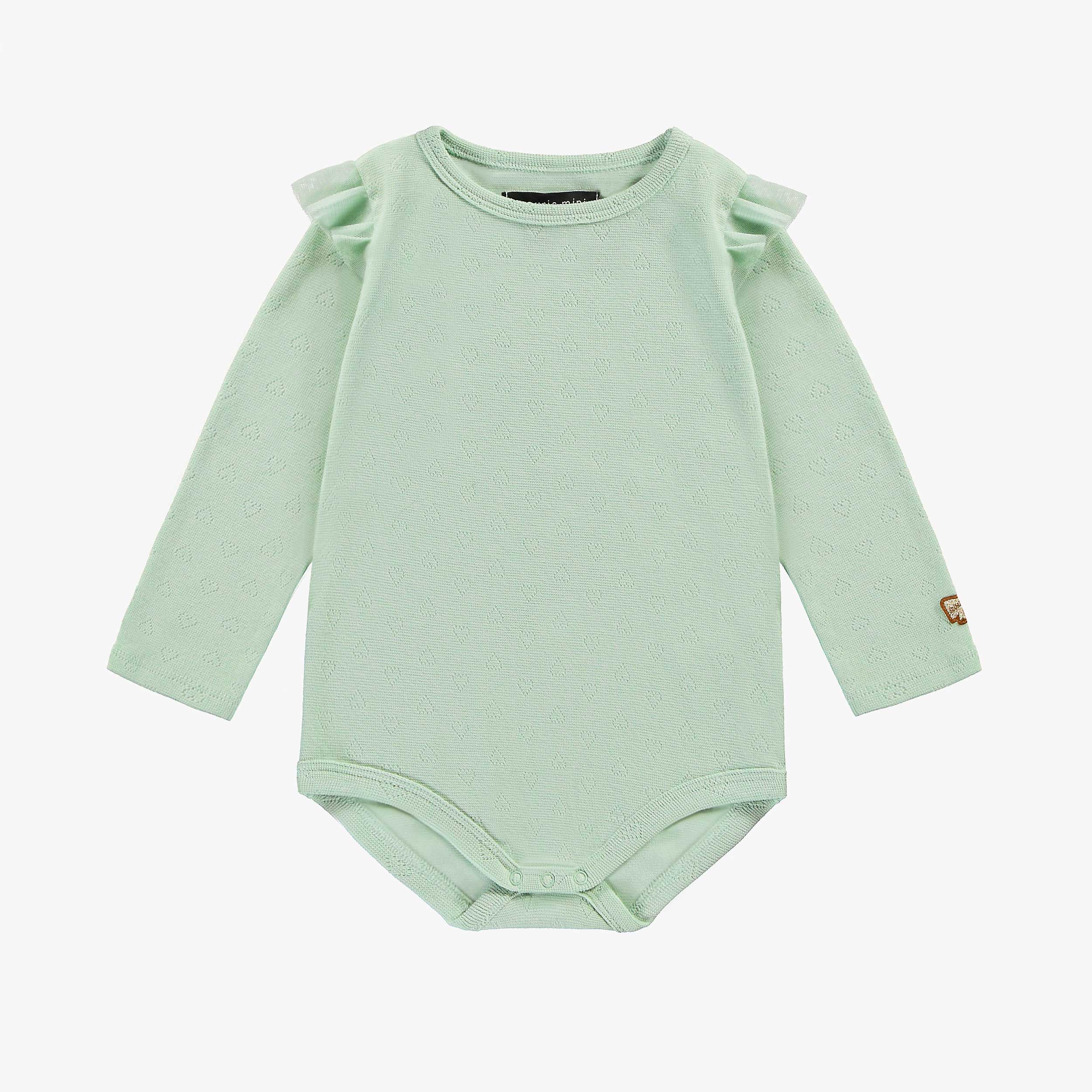 Justaucorps vert sauge avec motifs pointelle, bébé - Souris Mini