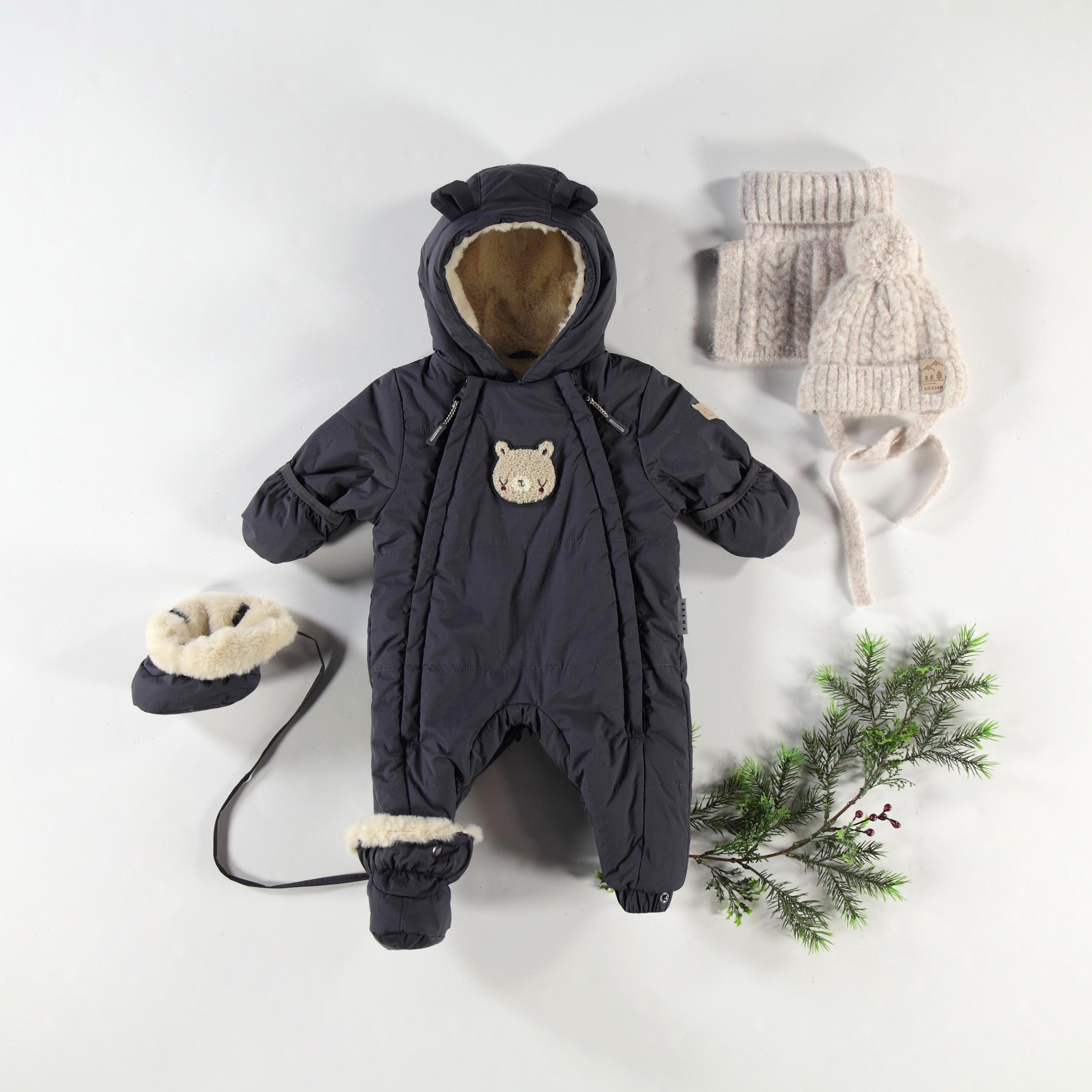 Cache-cou beige en tricot, bébé