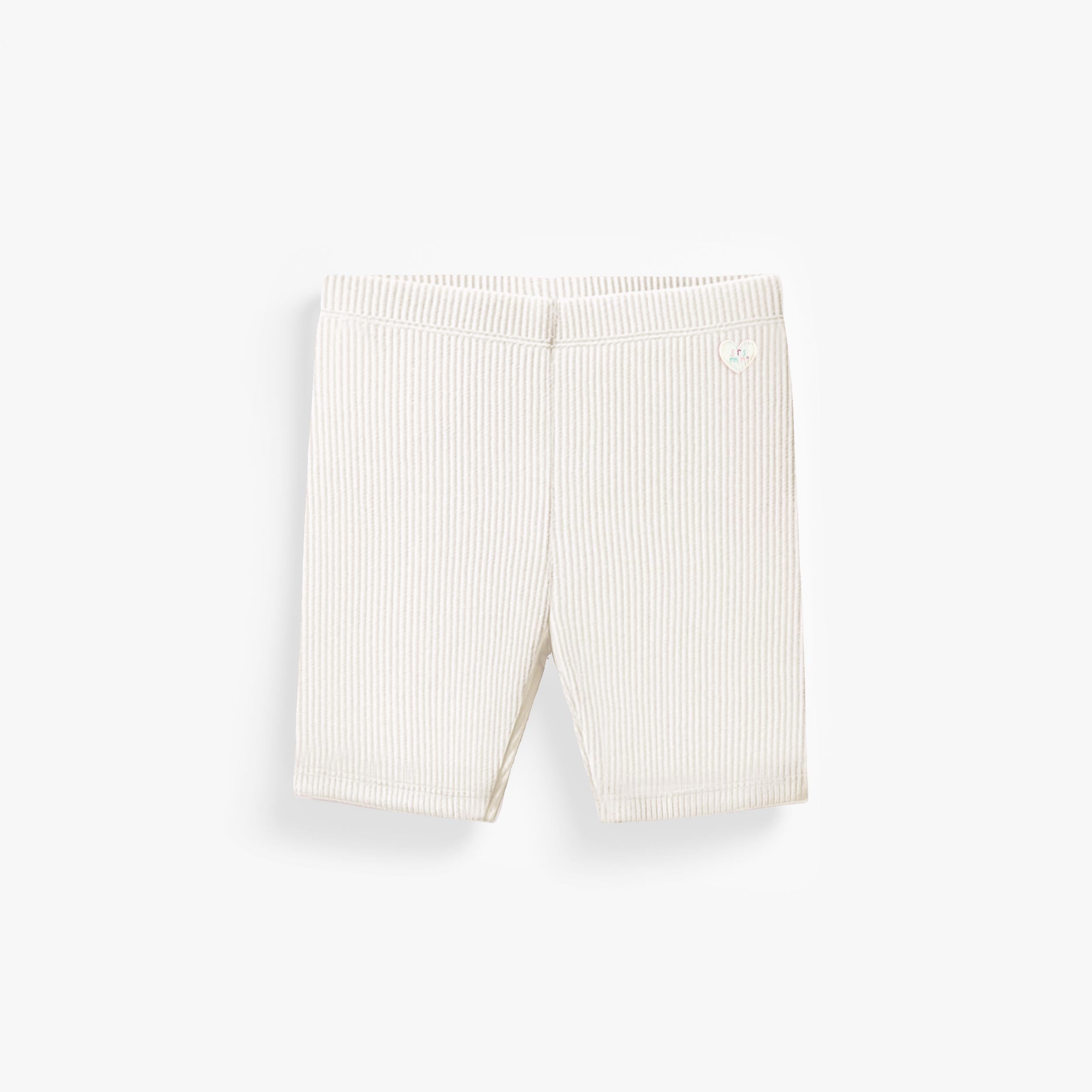 Legging blanc en tricot côtelé longueur ¾ , bébé - Souris Mini