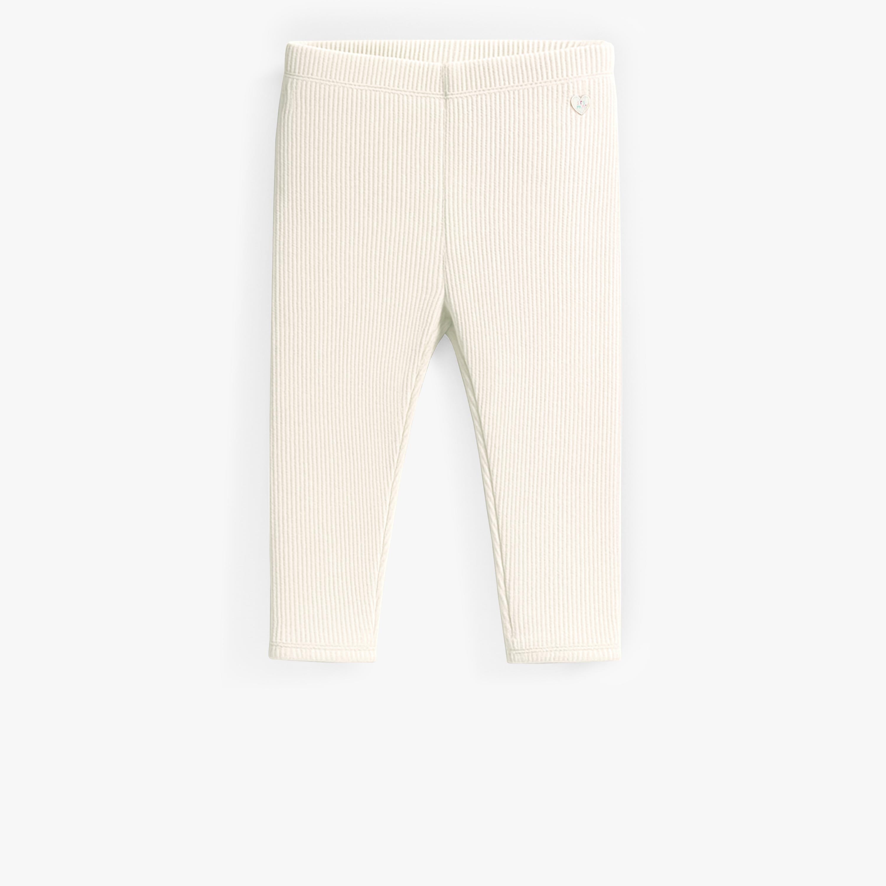 Legging blanc en tricot côtelé longueur ¾ , enfant - Souris Mini