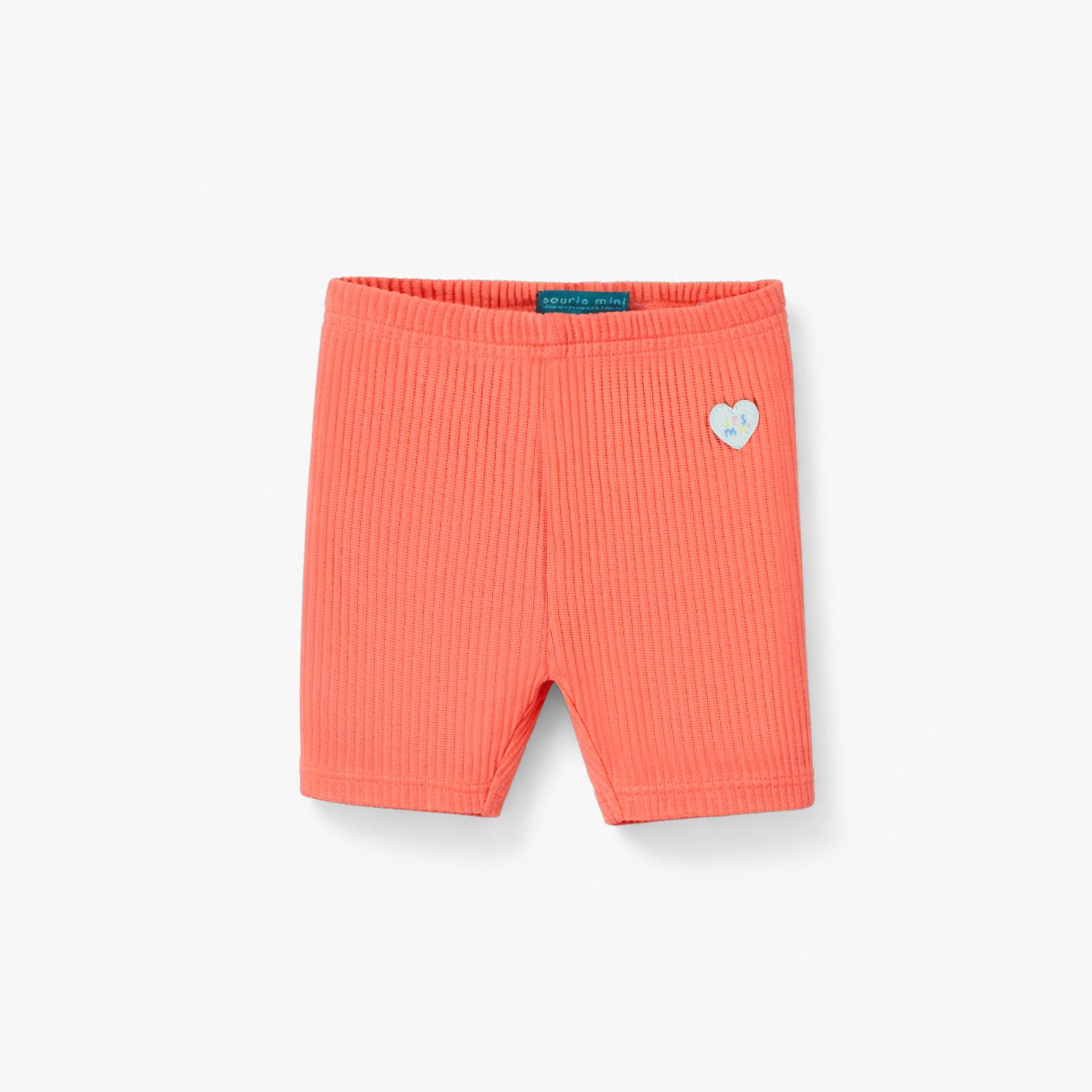 Legging court corail en tricot côtelé, bébé - Souris Mini