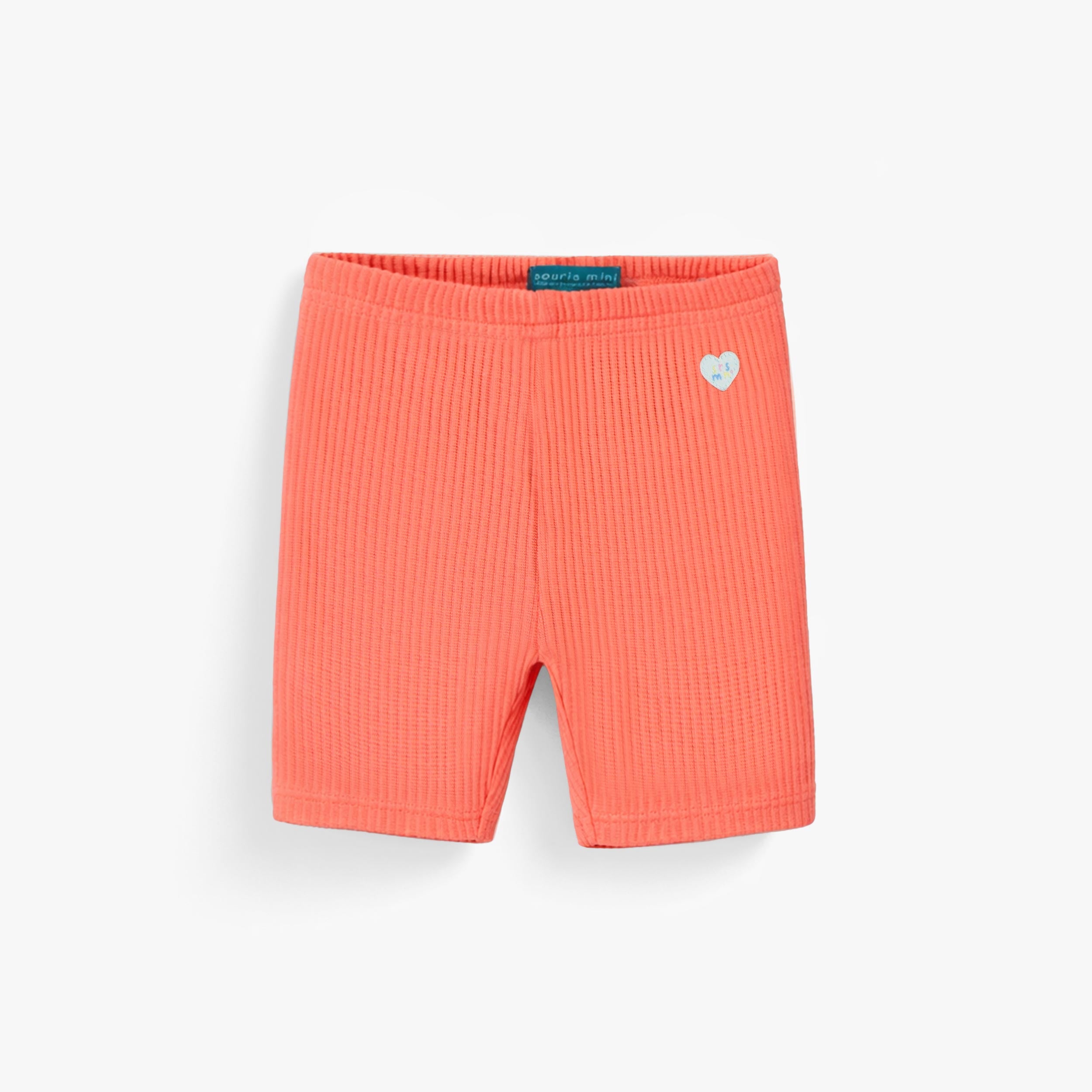 Legging court corail en tricot côtelé, enfant - Souris Mini