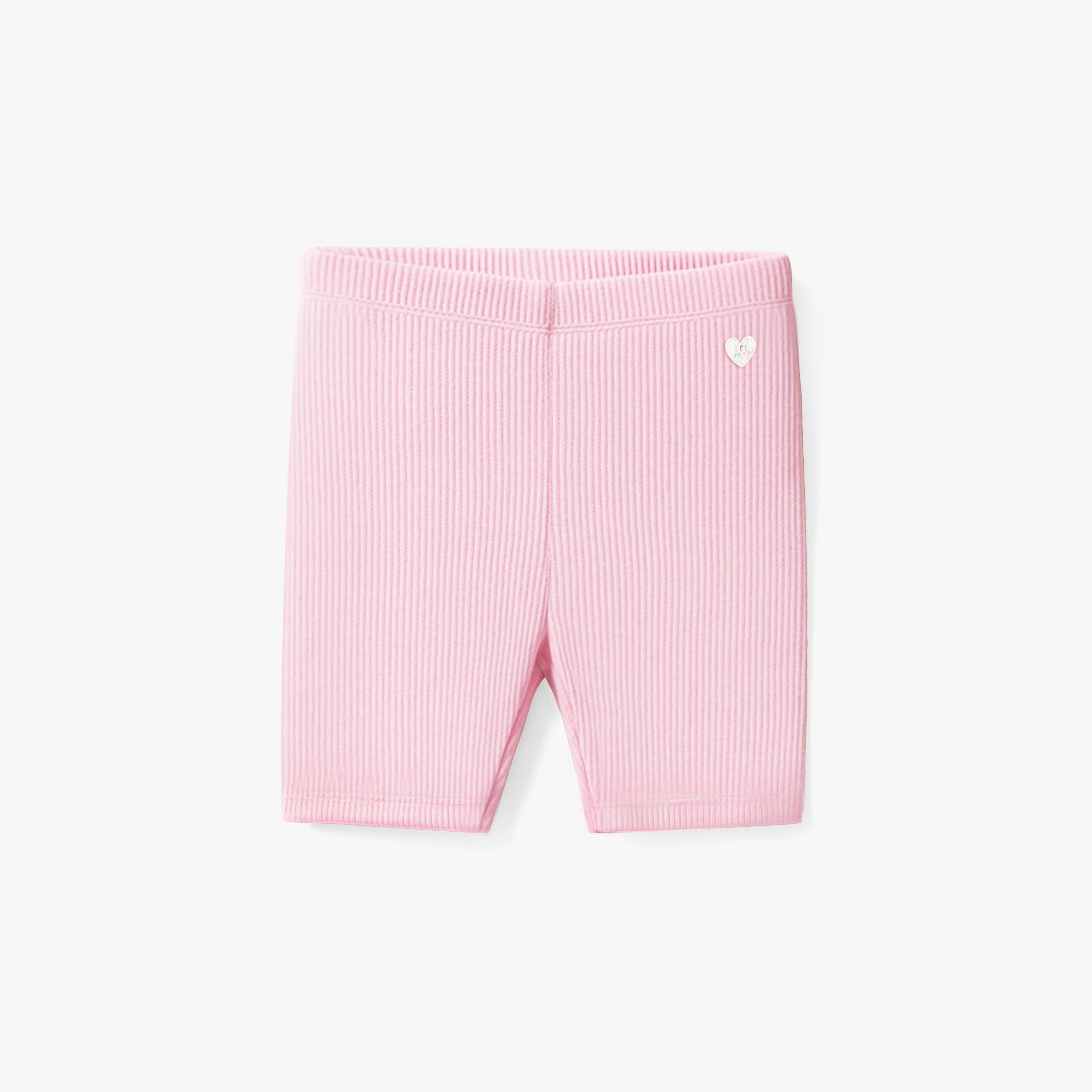 Legging court rose pâle en tricot côtelé, enfant - Souris Mini