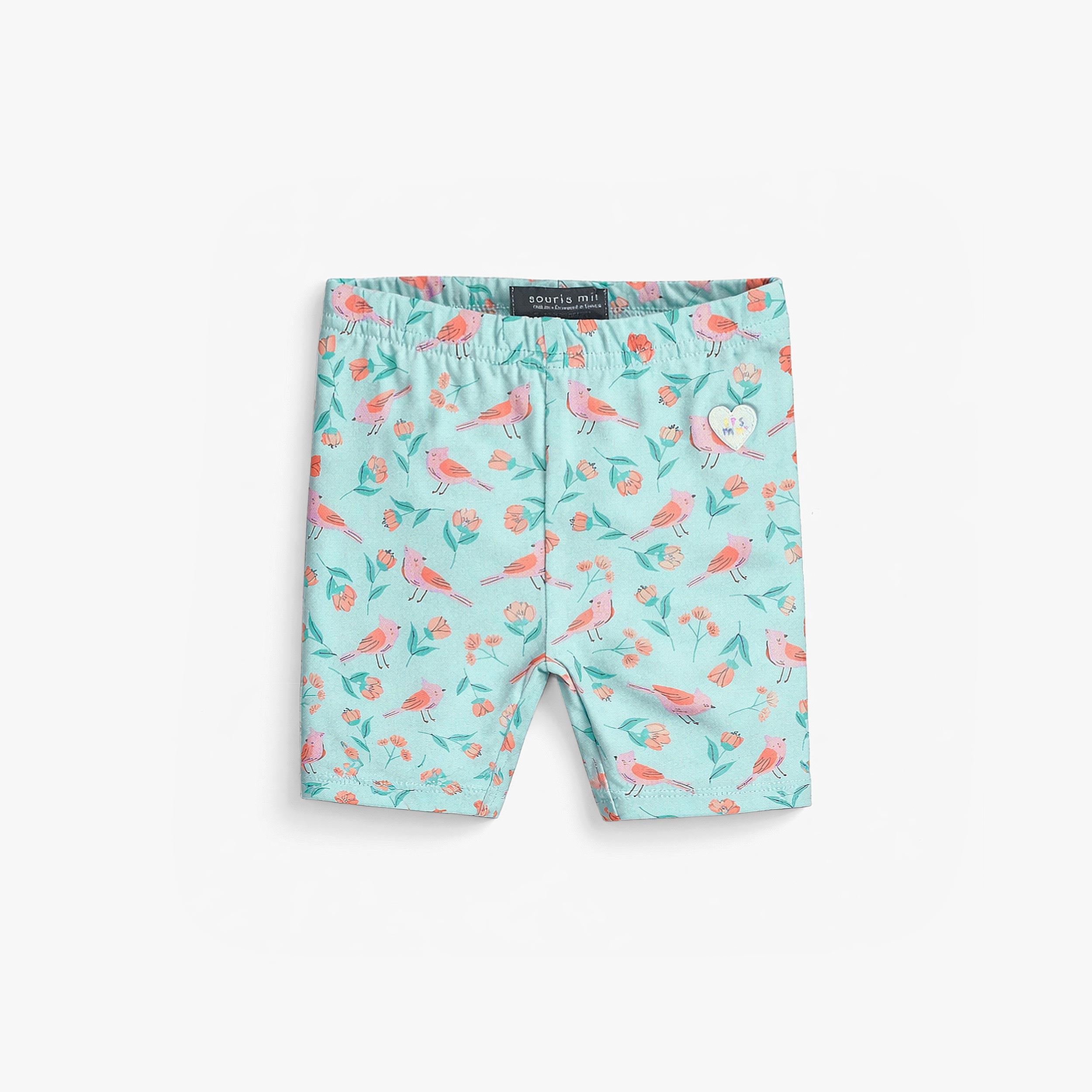 Legging court turquoise en jersey extensible avec motifs, bébé - Souris Mini