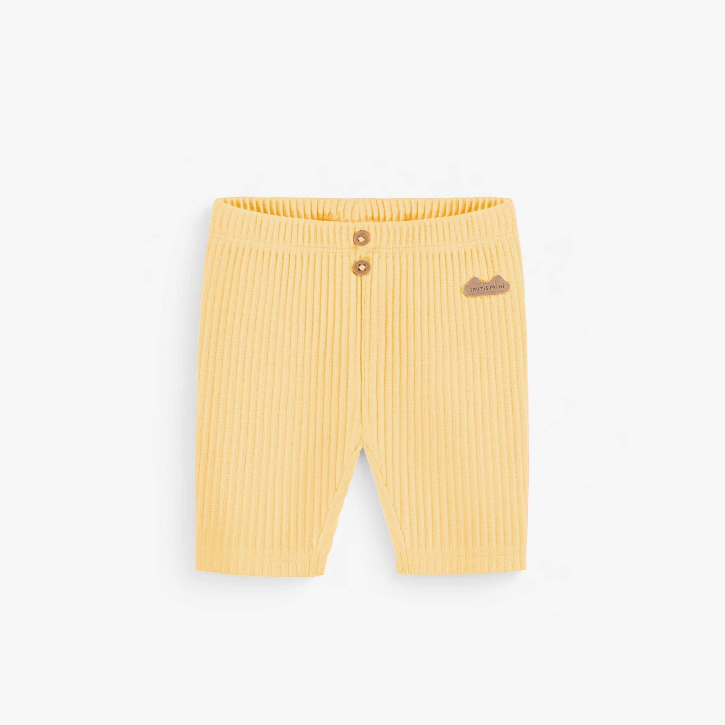 Legging jaune en tricot côtelé longueur ¾, naissance - Souris Mini