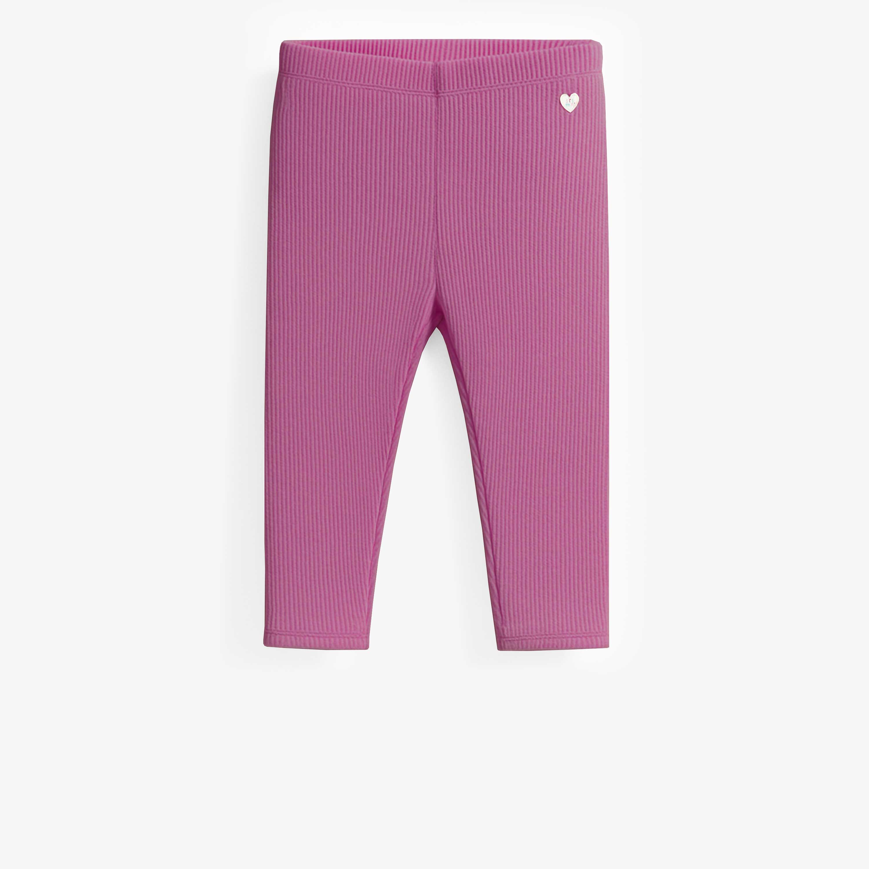 Legging mauve en tricot côtelé longueur ¾, enfant - Souris Mini