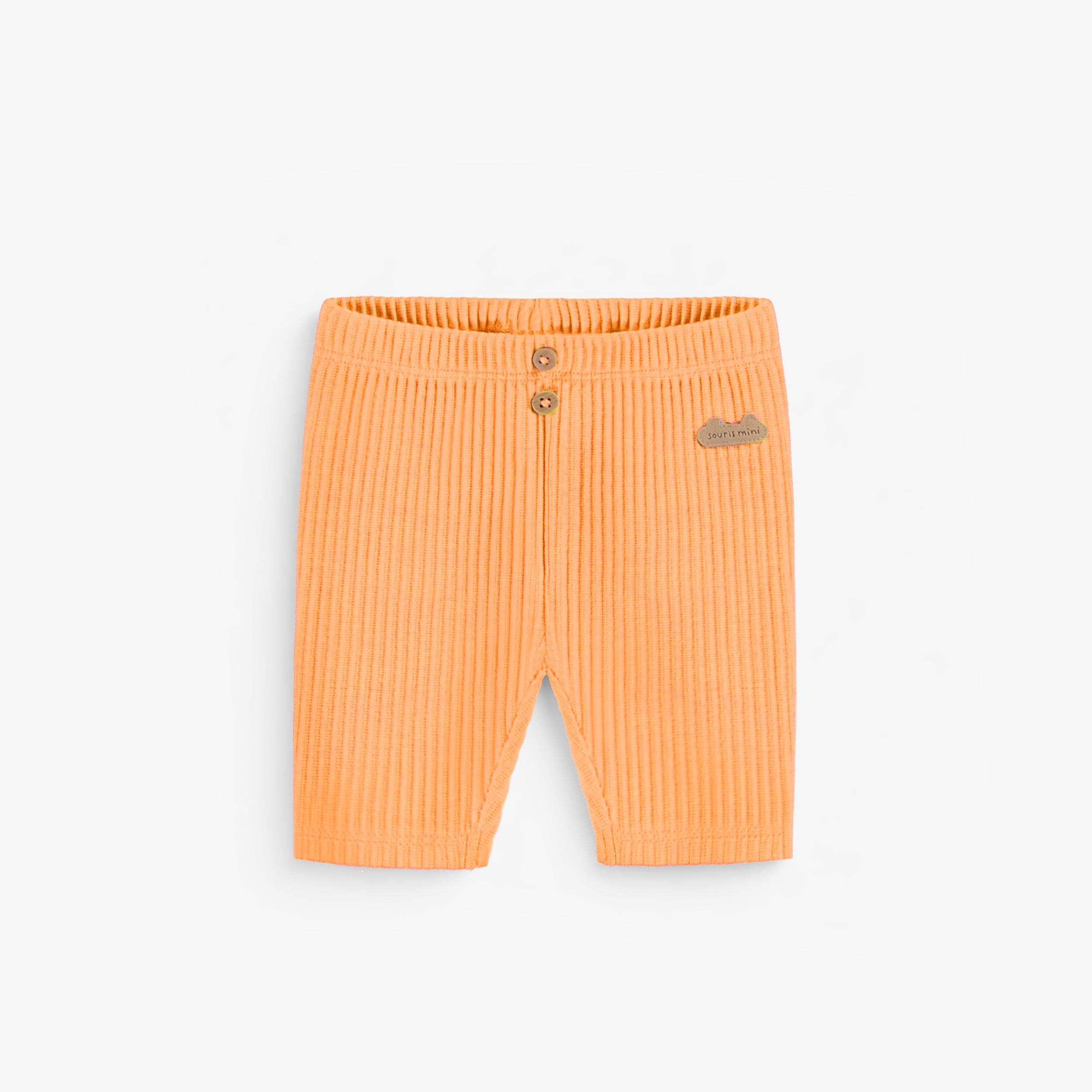 Legging orange en tricot côtelé longueur ¾, naissance - Souris Mini