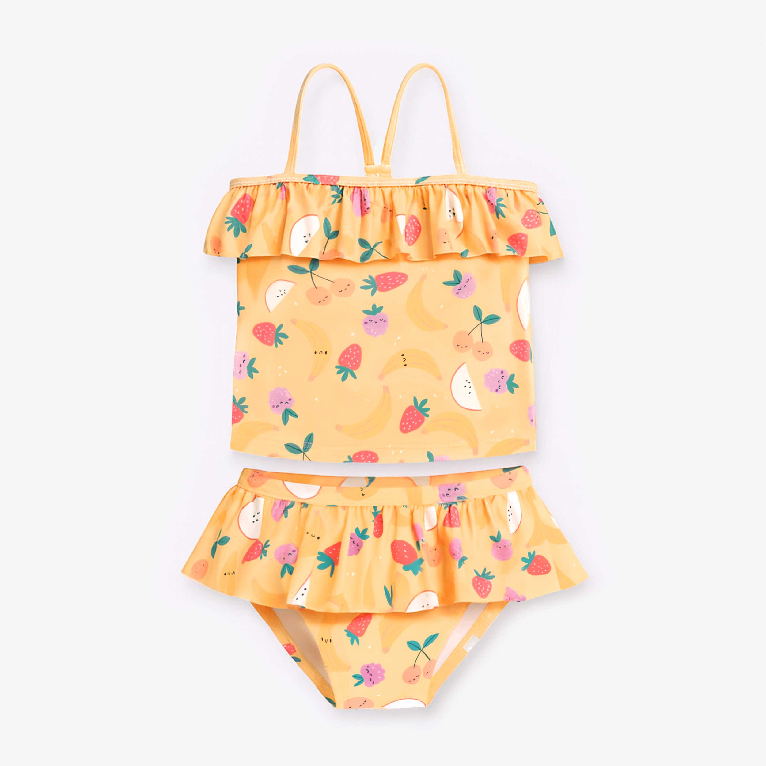 Maillot de bain deux pièces jaune à motifs fruités, enfant - Souris Mini