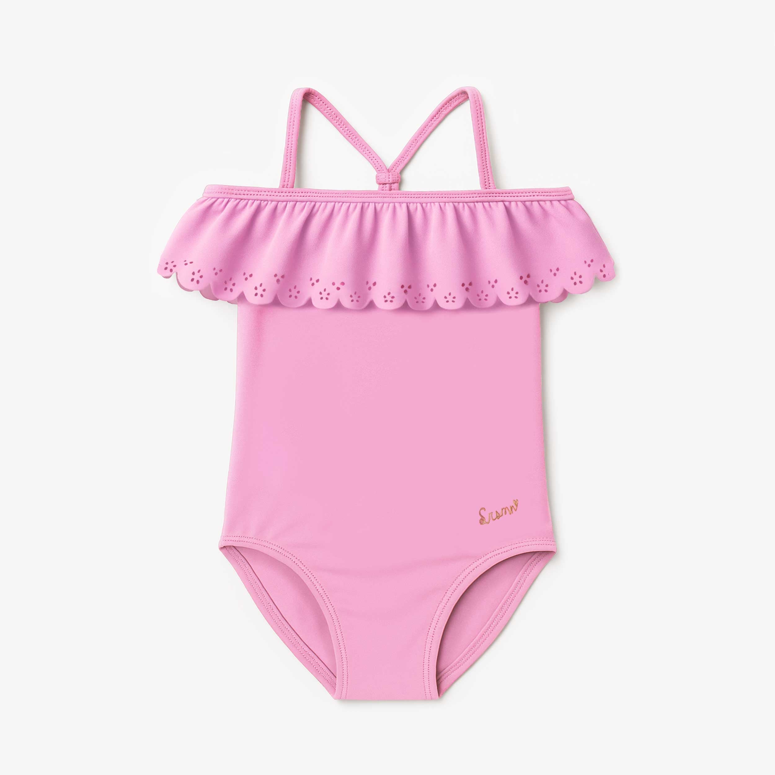Maillot de bain une pièce mauve avec volant, enfant - Souris Mini