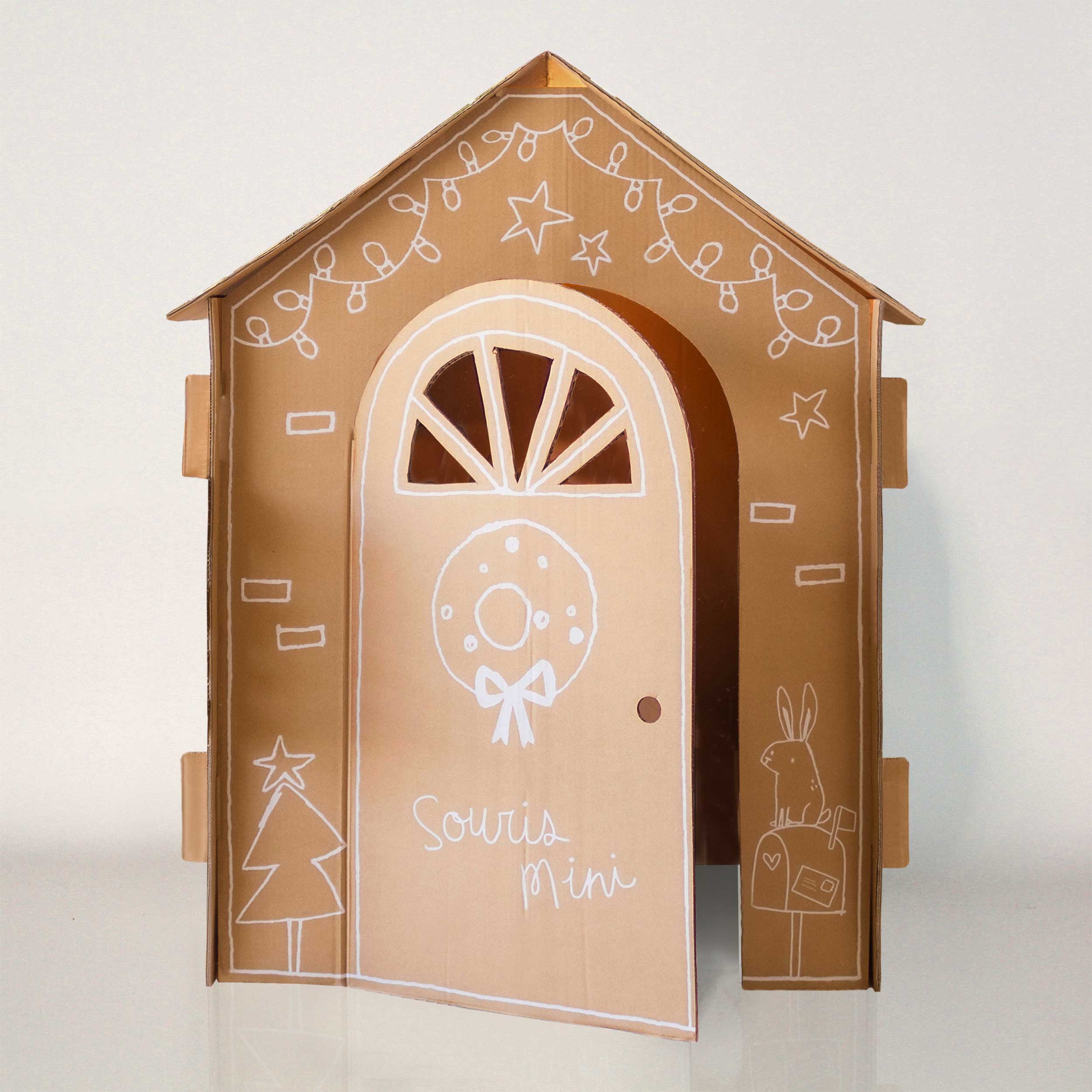 Maison en carton des Fêtes, enfant - Souris Mini
