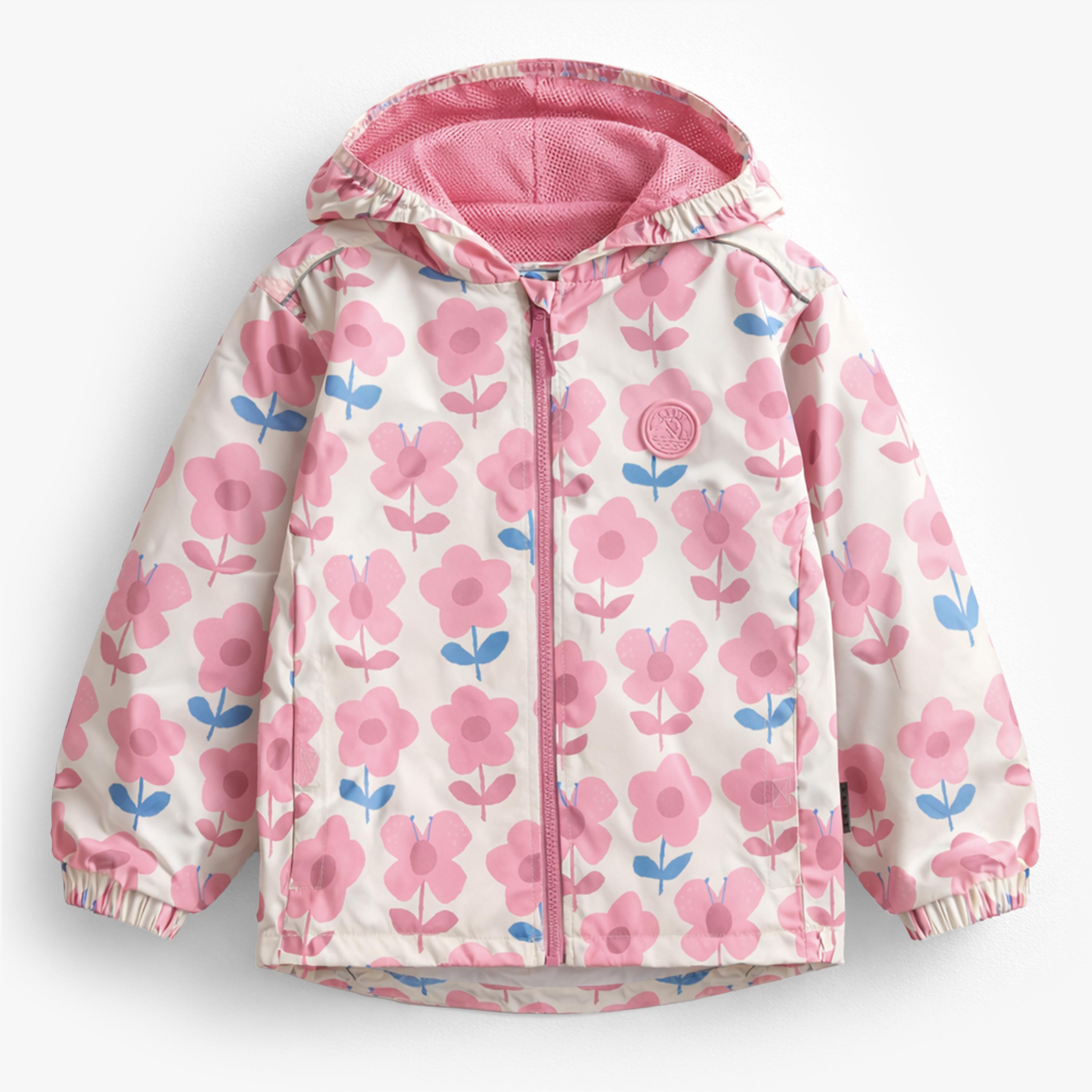 Manteau coupe-vent crème à motif floral, enfant - Souris Mini
