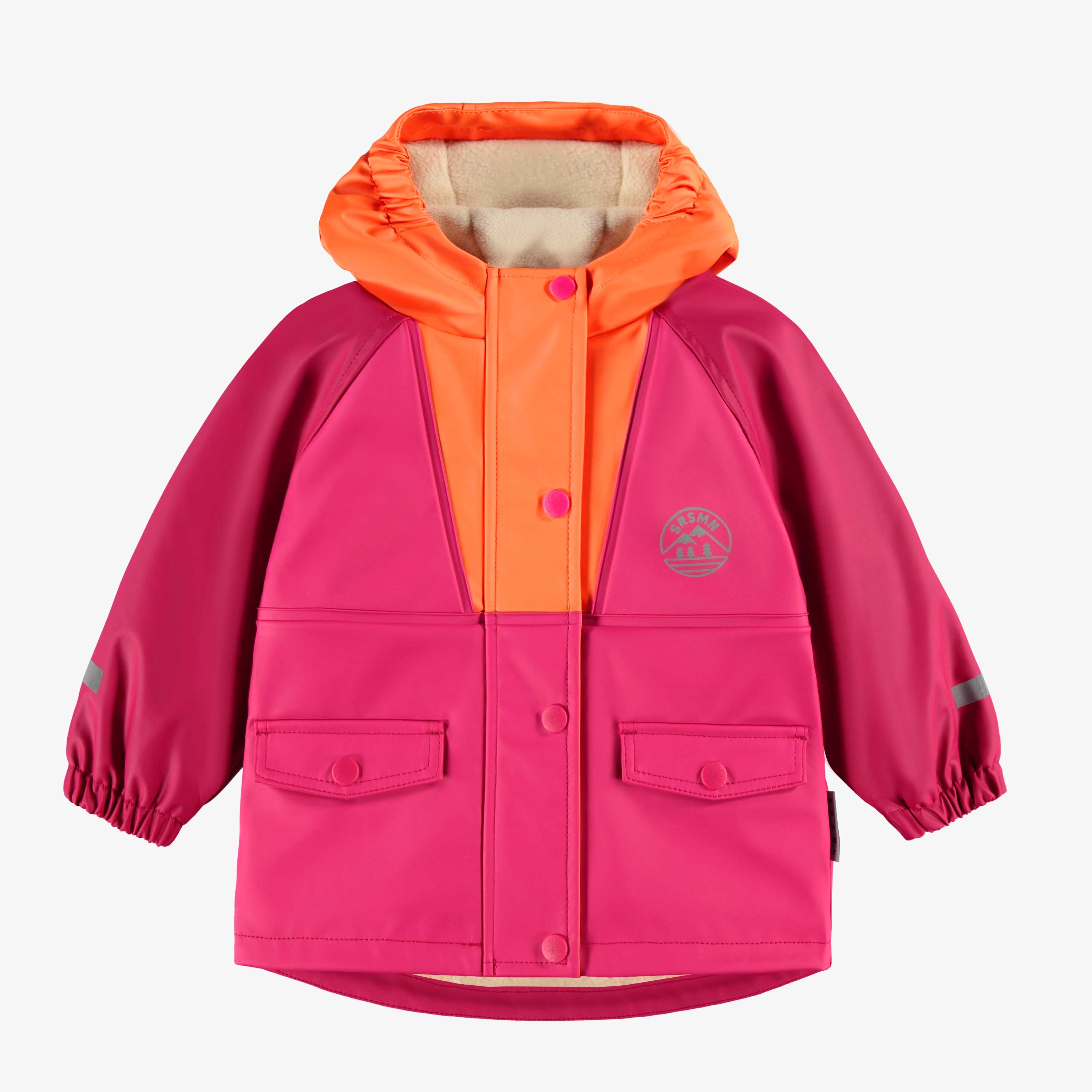 Manteau imperméable rose et orange, bébé