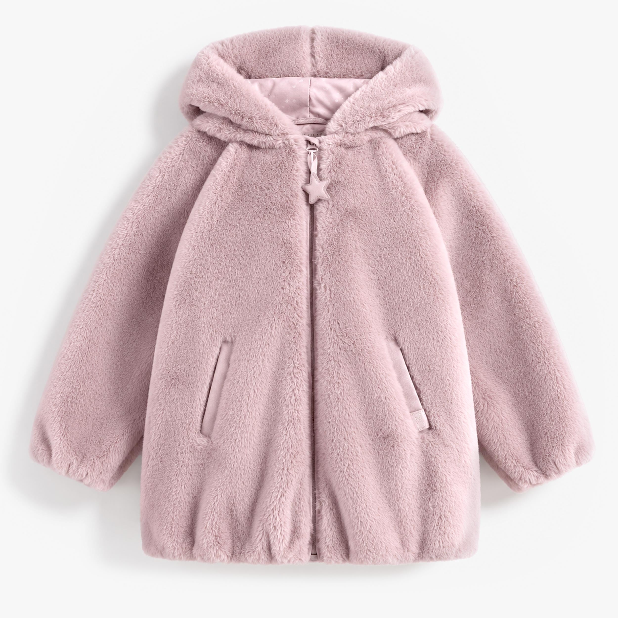 Manteau peluche rose à capuchon, enfant - Souris Mini