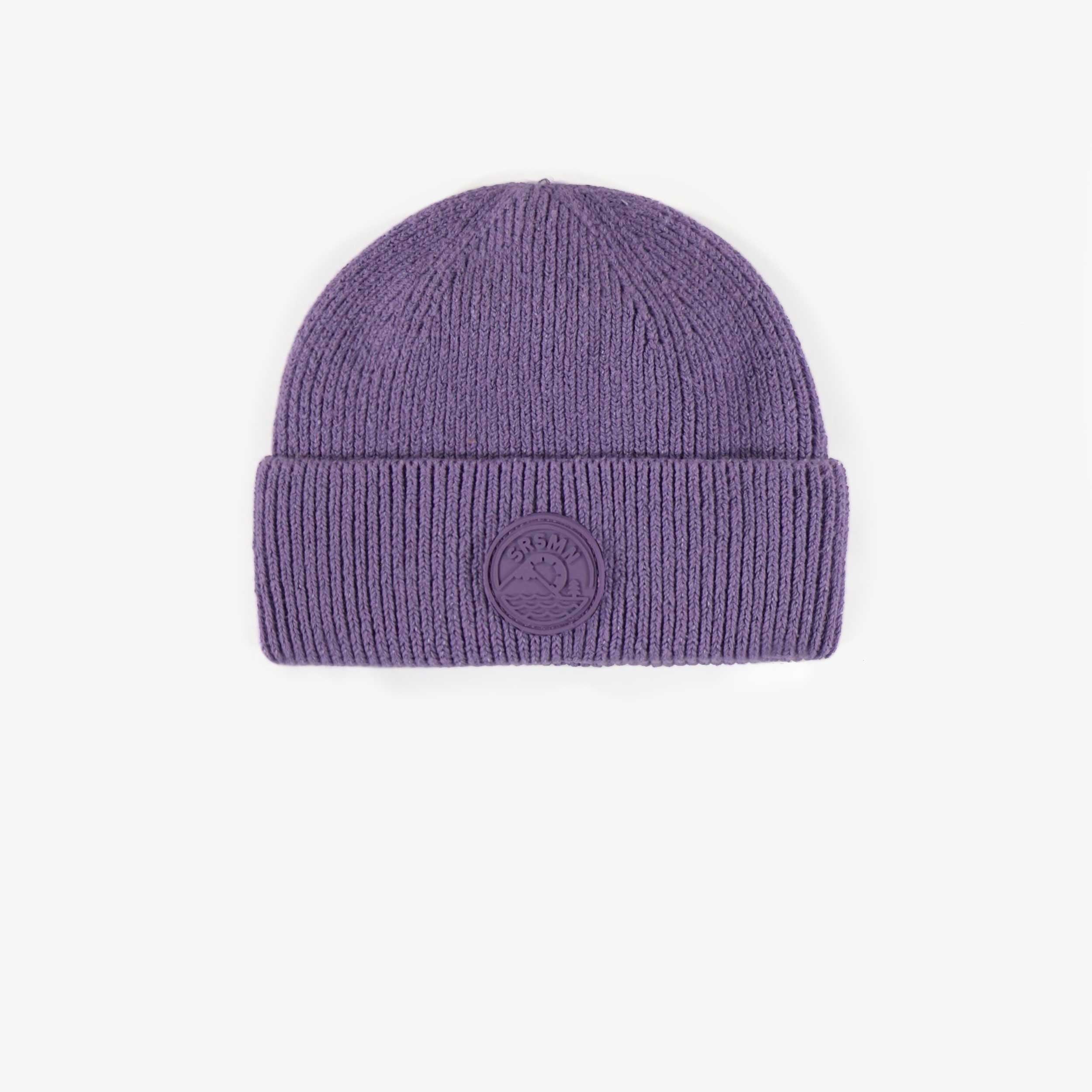 Tuque mauve de maille, bébé
