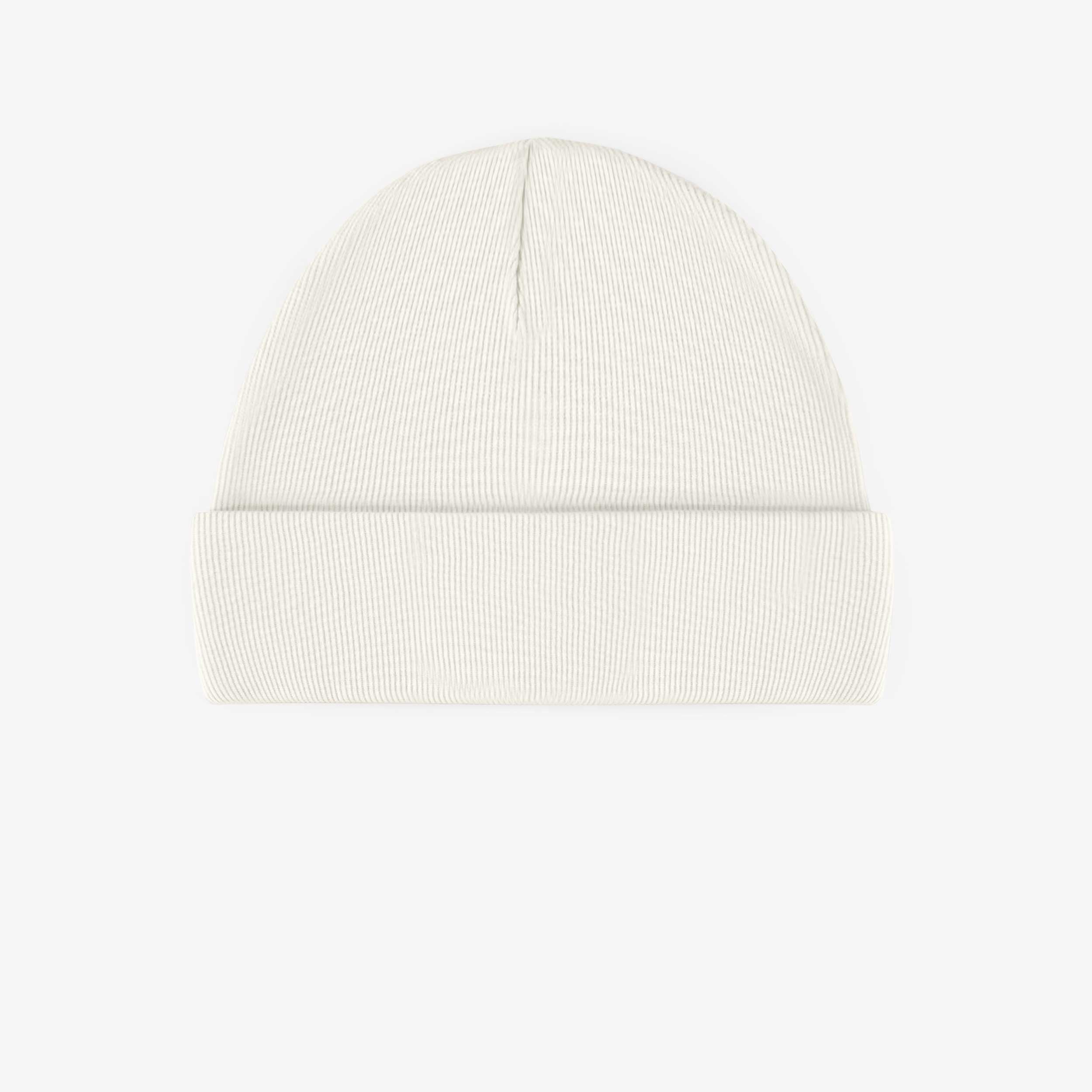 Chapeau crème d’extérieur en tricot côtelé, enfant