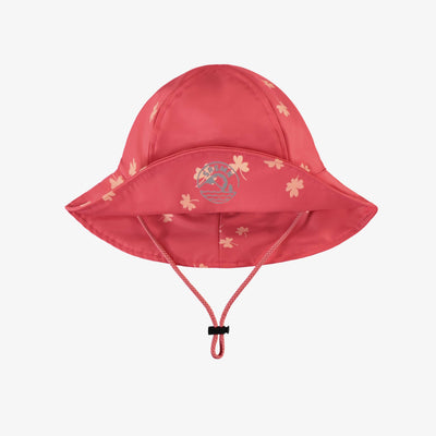 Chapeau de pluie rose à motif en polyuréthane, bébé || Pink rain hat with a print in polyurethane, baby