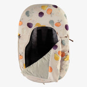 Housse de coquille d’auto crème à motif de fruits en nylon, naissance || Cream car seat cover with a fruit print in nylon, newborn