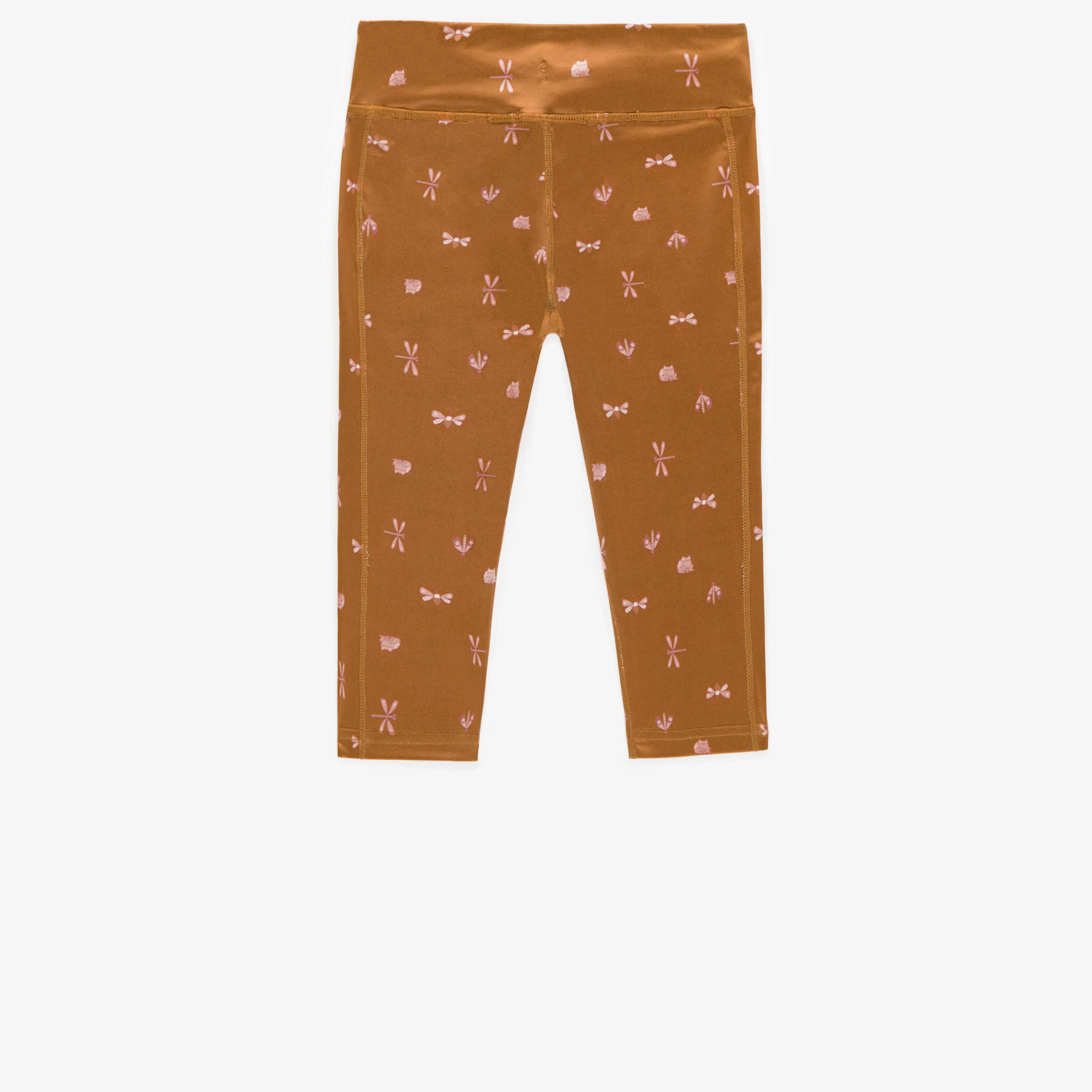 Dos du legging ¾ brun à motifs en polyester, enfant