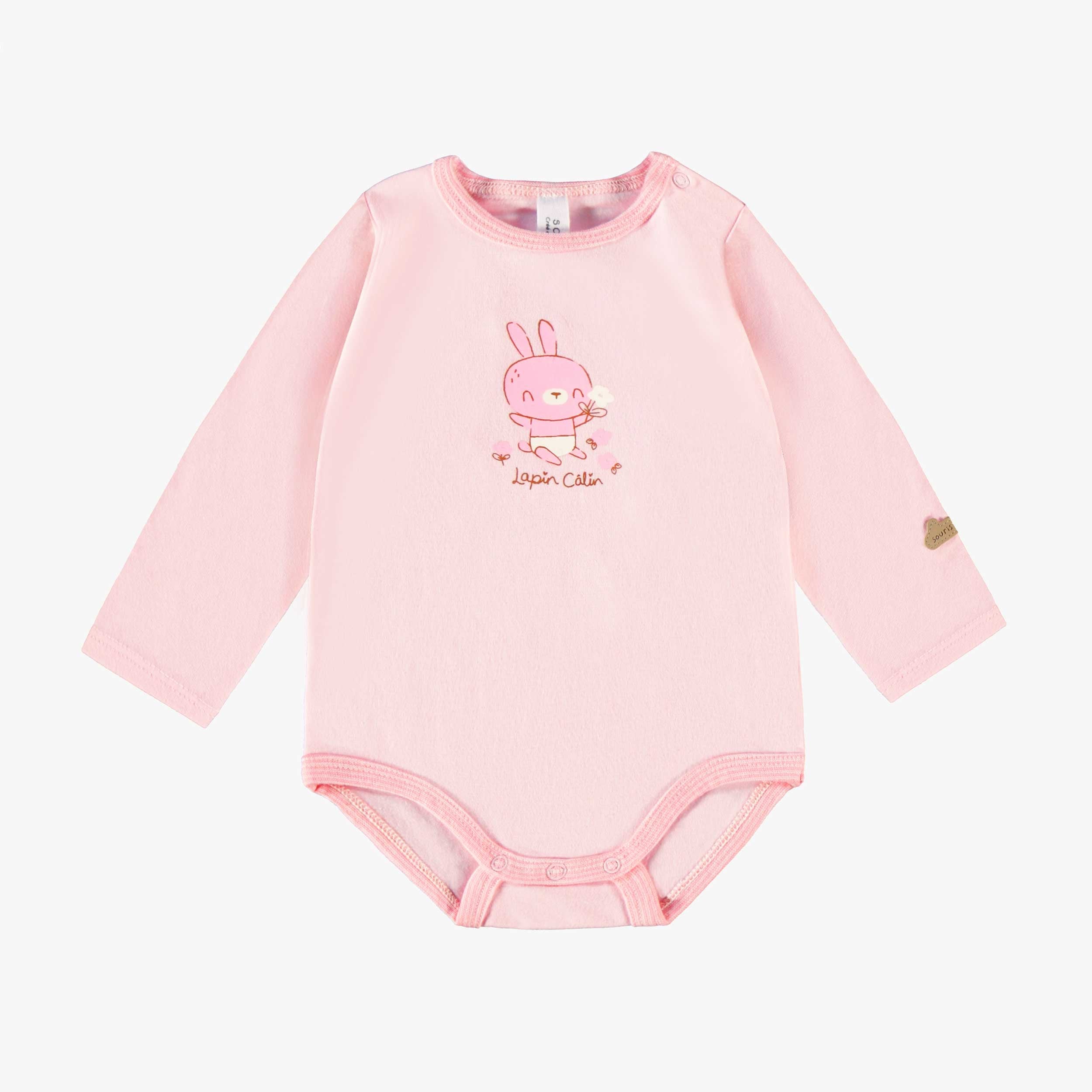 Set of two pink and cream bodysuits, newborn
