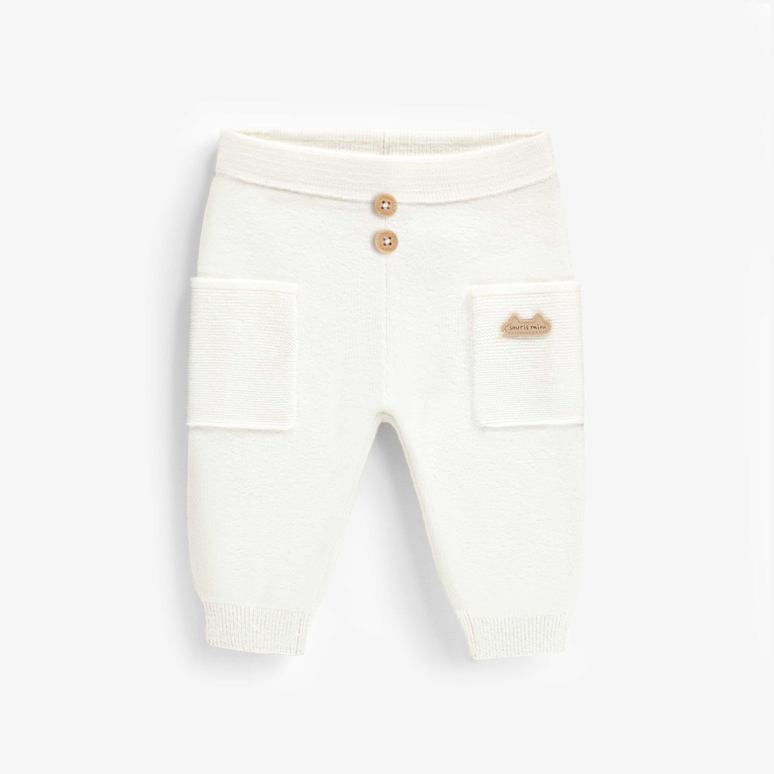 Pantalon crème en tricot, naissance - Souris Mini