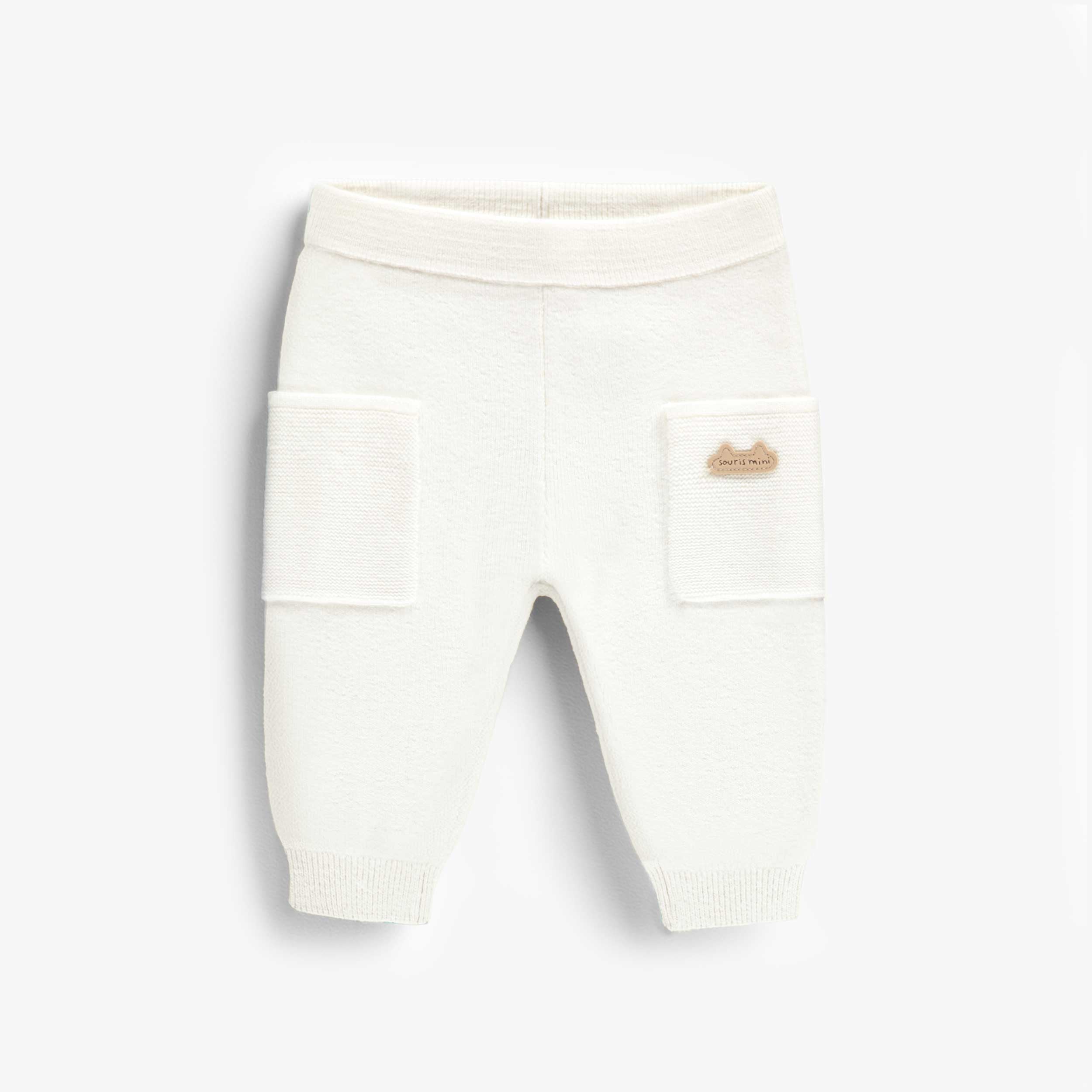 Pantalon crème en tricot, naissance - Souris Mini