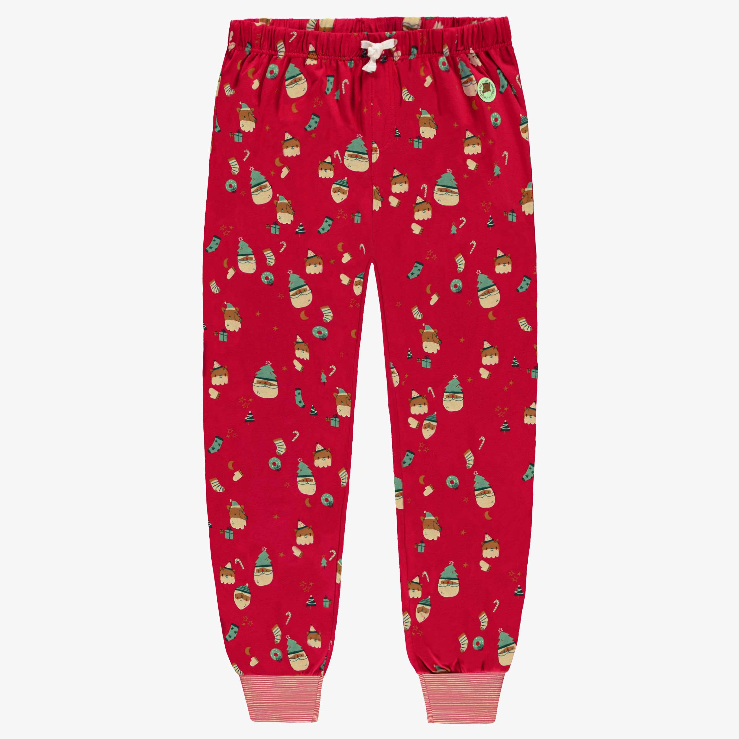 Pantalon de pyjama rouge à motifs festifs, adulte - Souris Mini