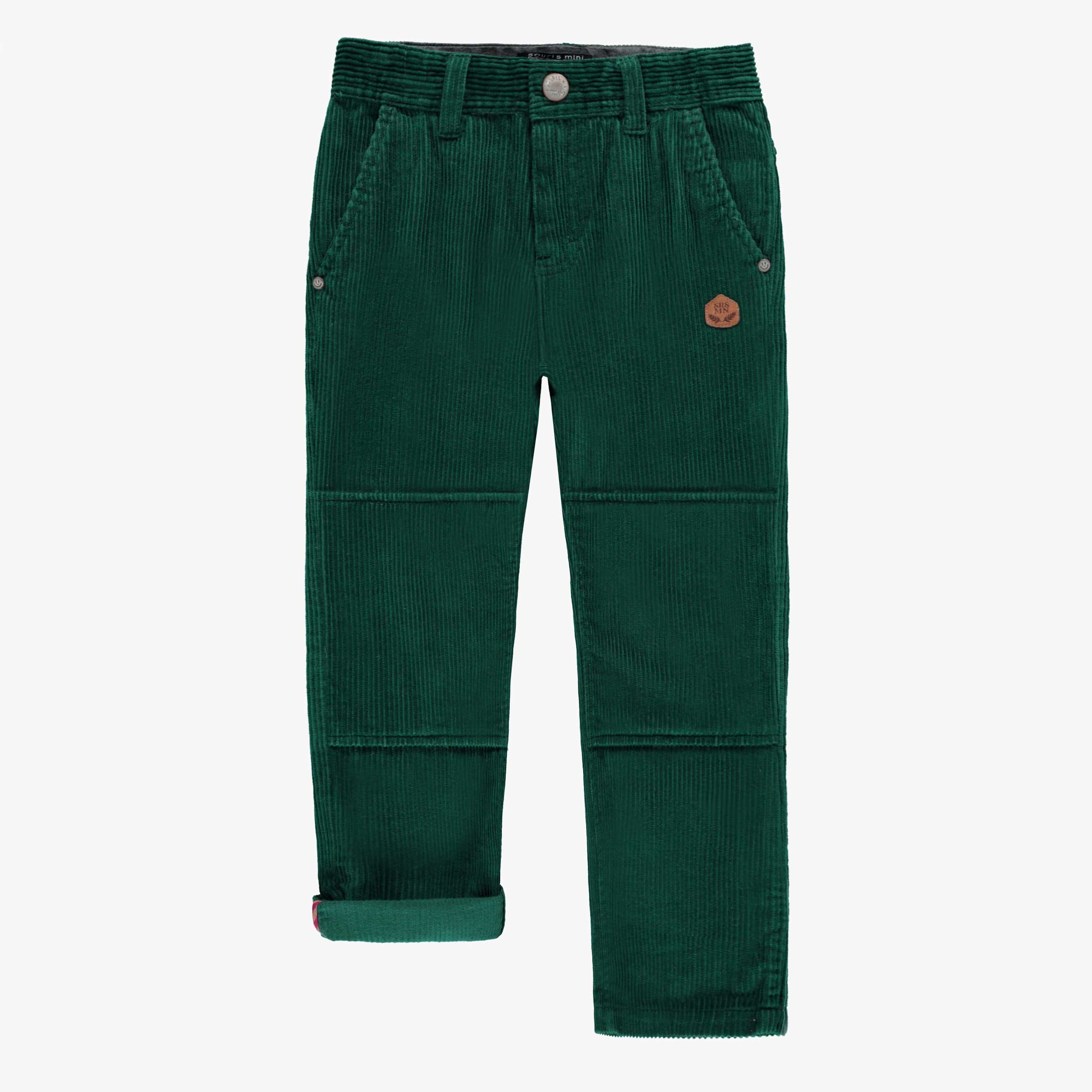 Pantalon vert en velours côtelé, enfant - Souris Mini