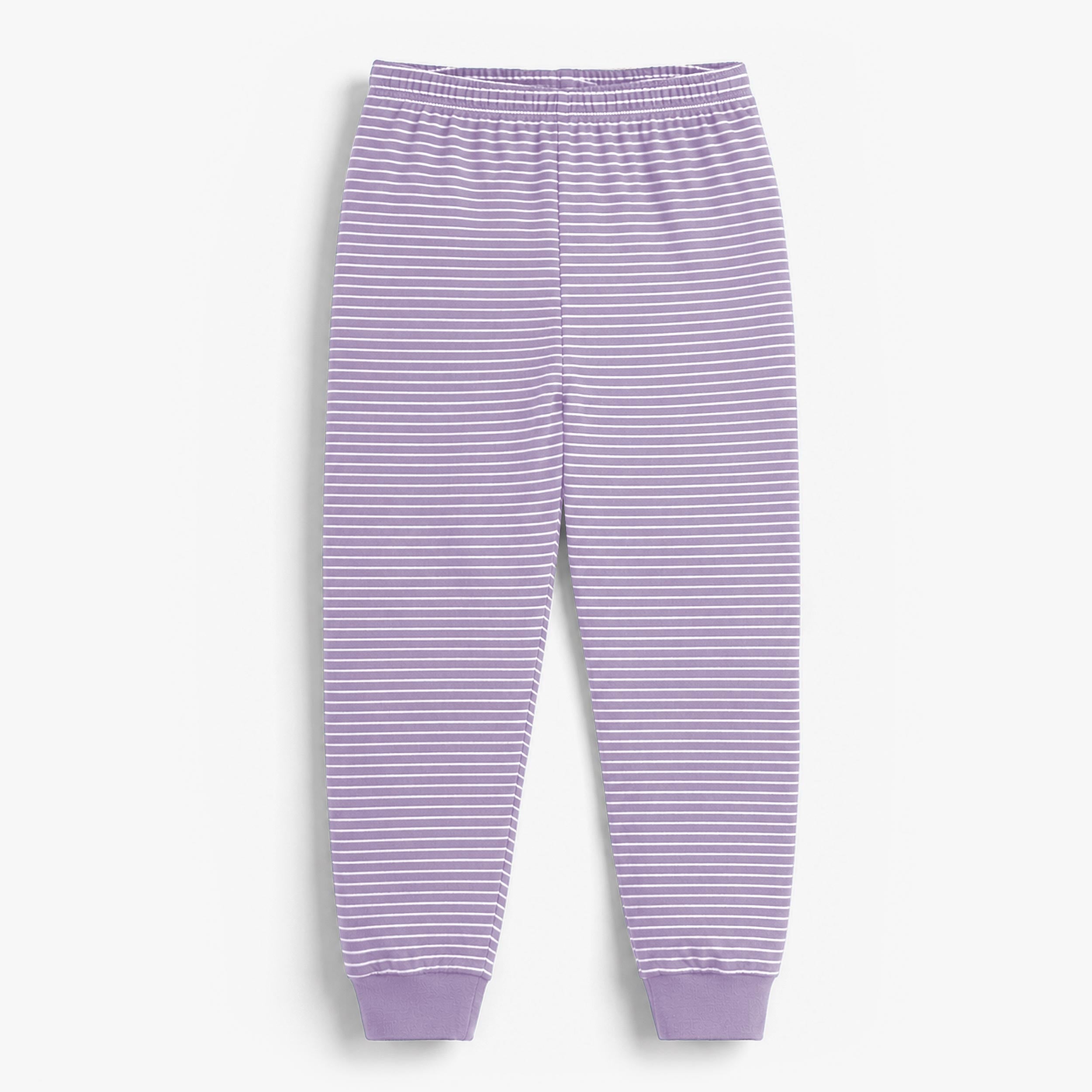 Pantalon du pyjama deux pièces mauve à illustration de tartine, enfant