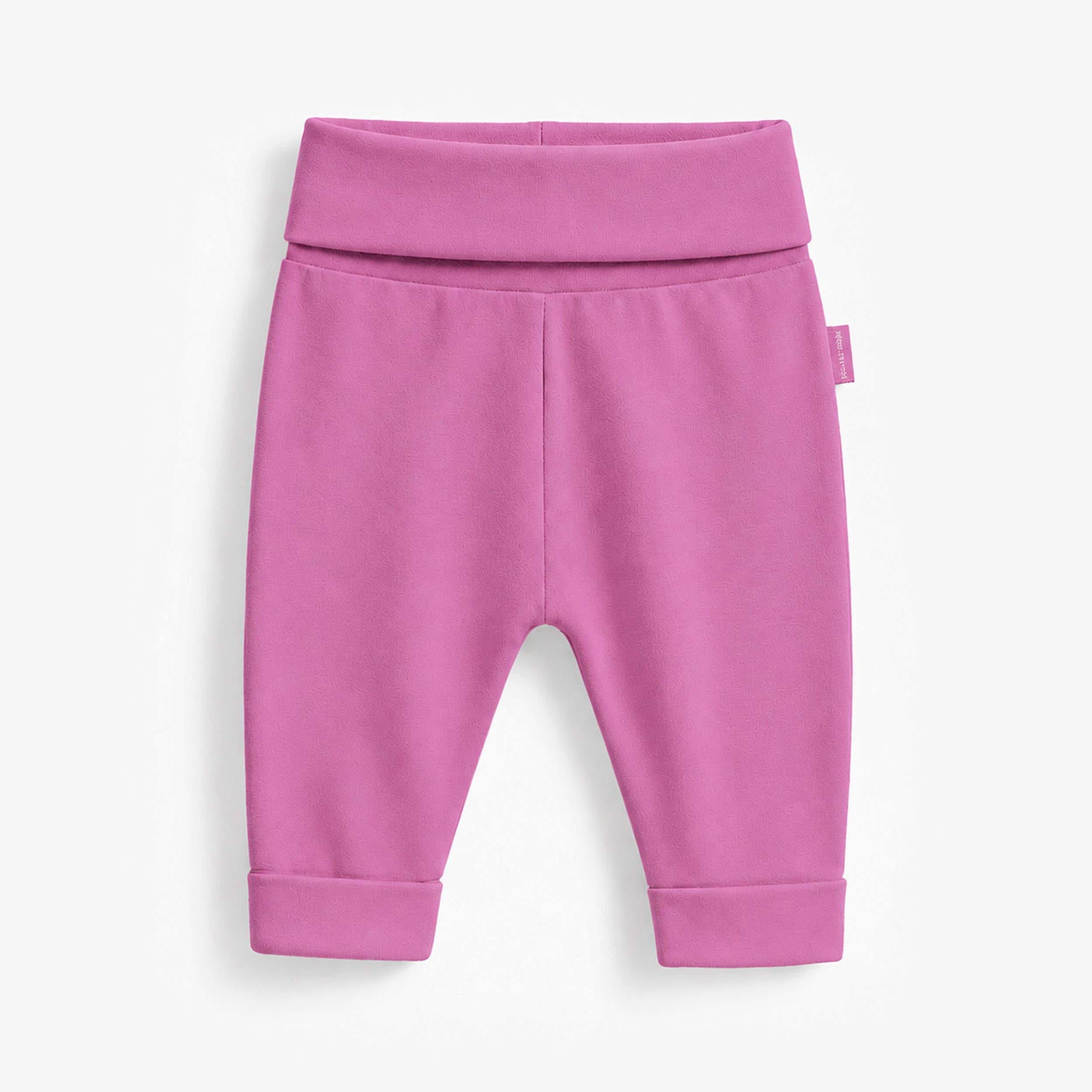 Pantalon évolutif mauve pour bébé en jersey de coton extensible avec taille et chevilles repliables ajustables. - Souris Mini