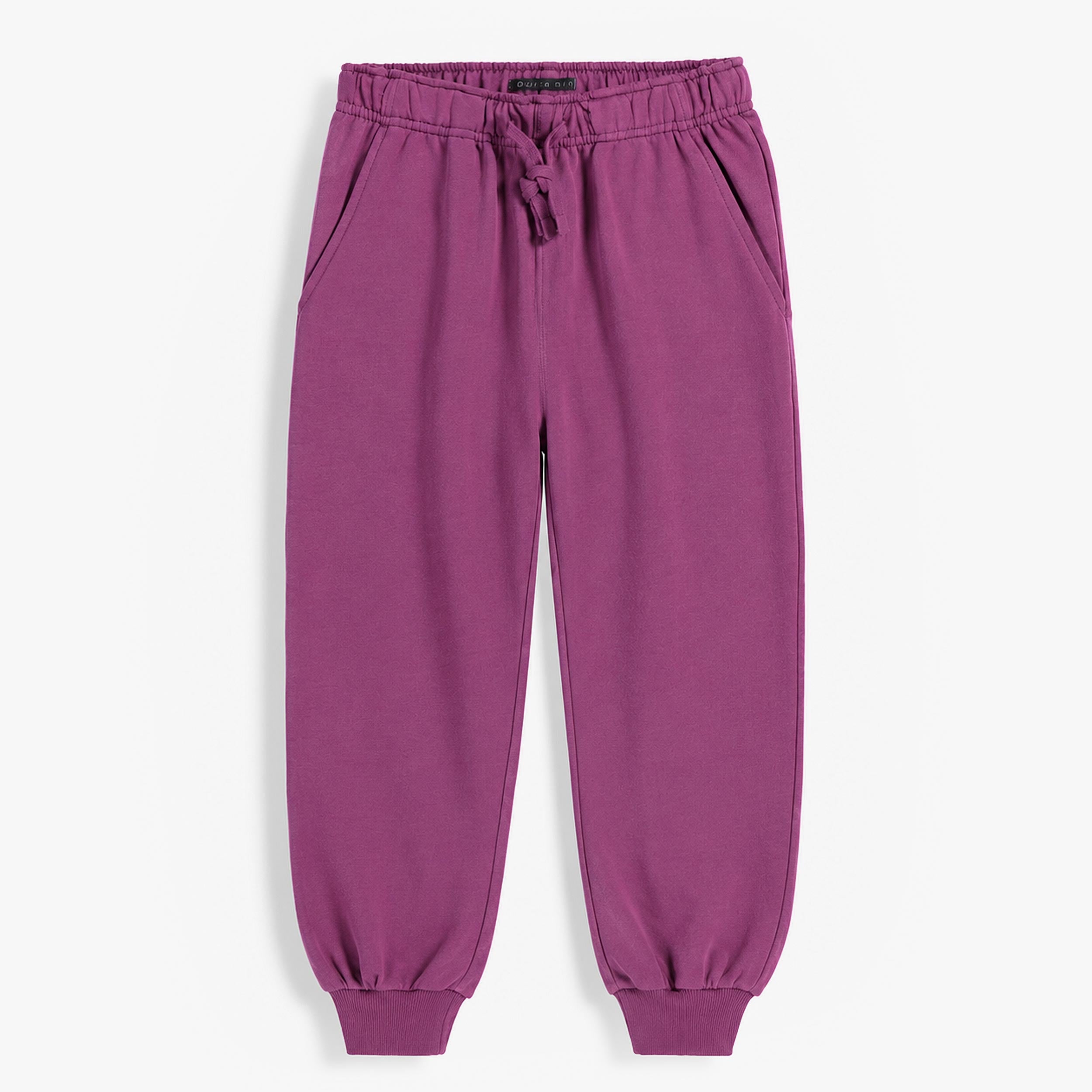 Pantalon mauve foncé en coton français, enfant fille - Souris Mini
