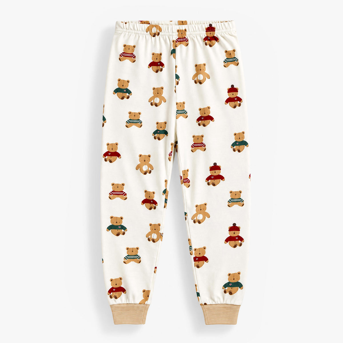 Pantalon pyjama deux pièces crème à motifs d’oursons, enfant - Souris Mini