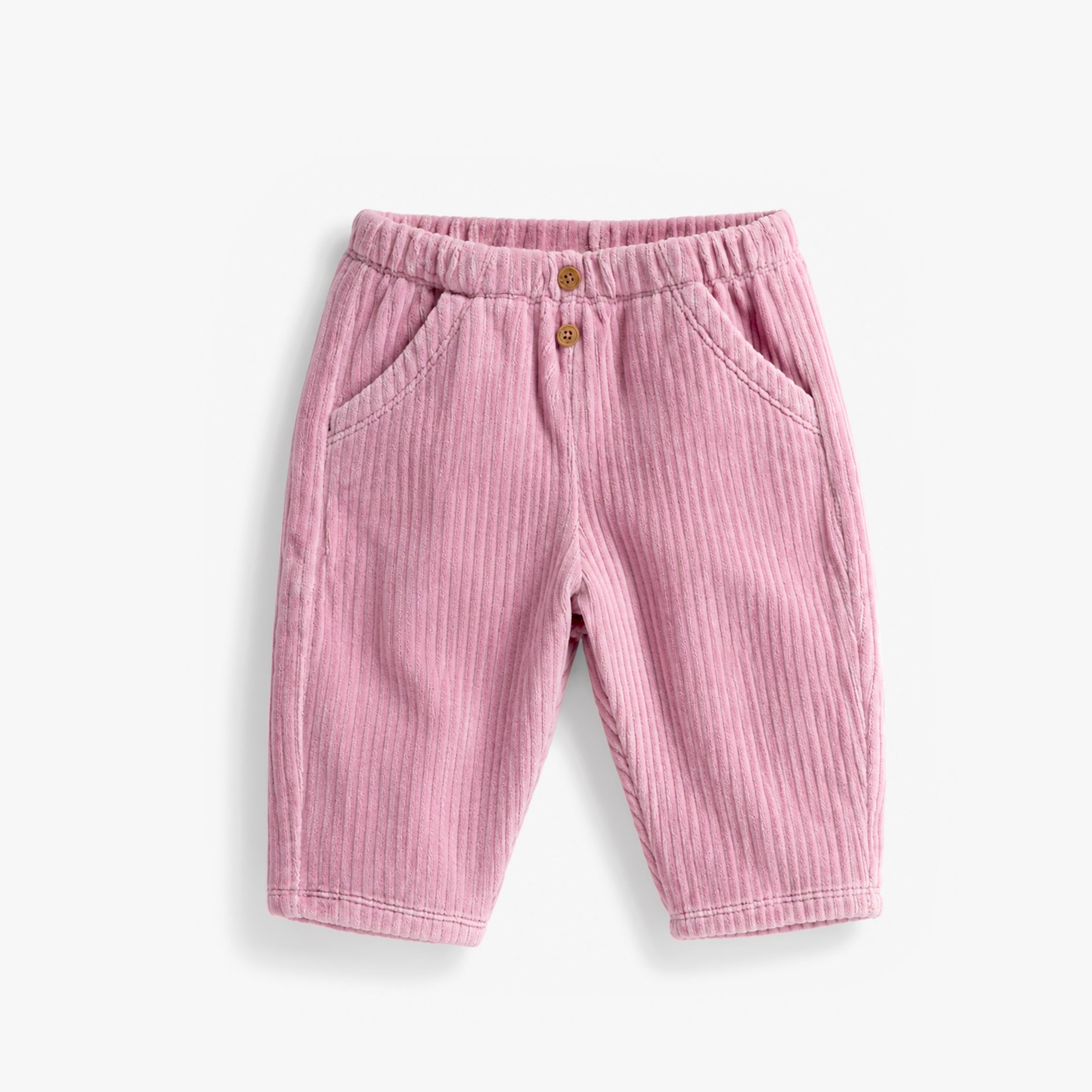 Pantalon rose en velours côtelé extensible, naissance - Souris Mini