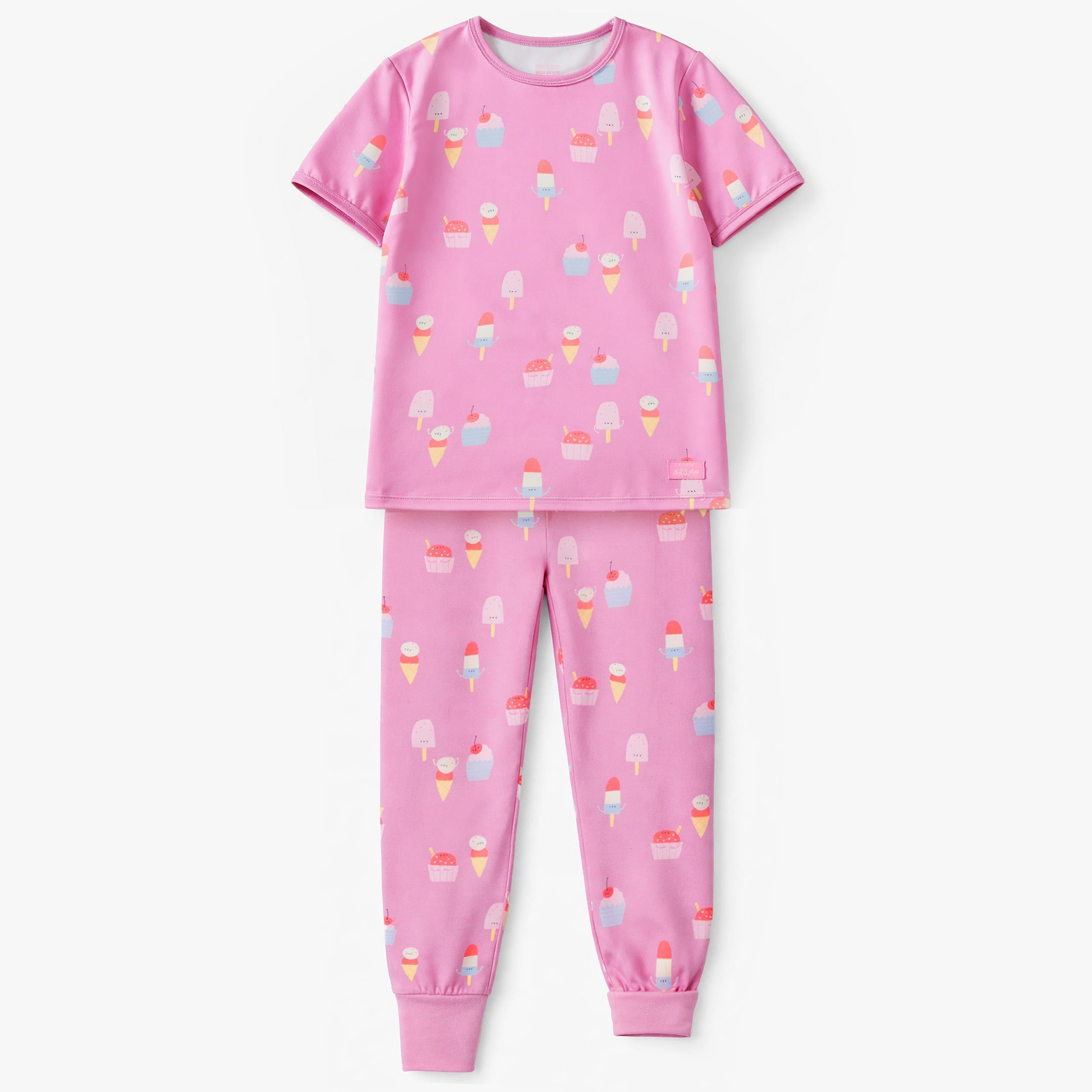 Pyjama deux pièces mauve à motifs de friandises glacées, enfant - Souris Mini