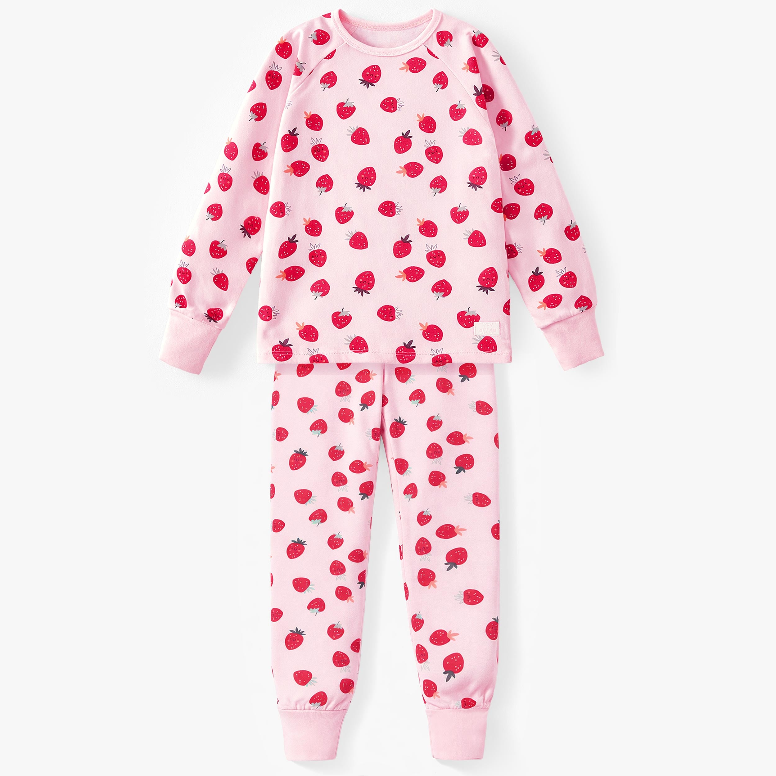 Pyjama deux pièces rose à motifs de fraises, enfant - Souris Mini