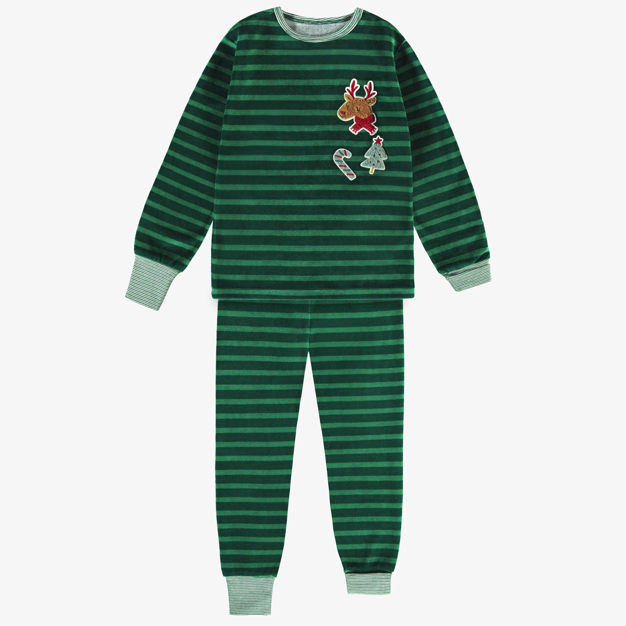Pyjama deux pièces vert à rayures, enfant - Souris Mini