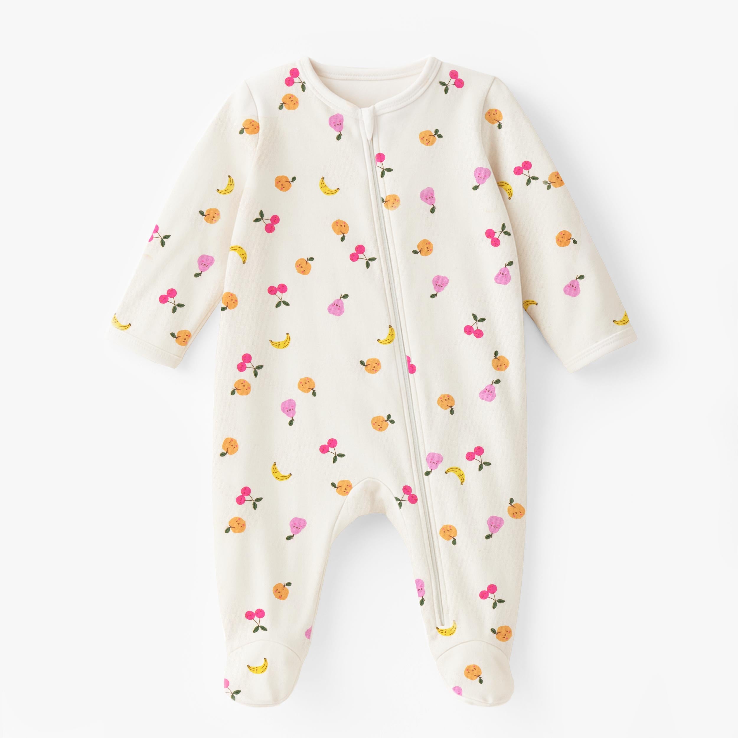 Pyjama une pièce crème à motifs fruités, naissance - Souris Mini