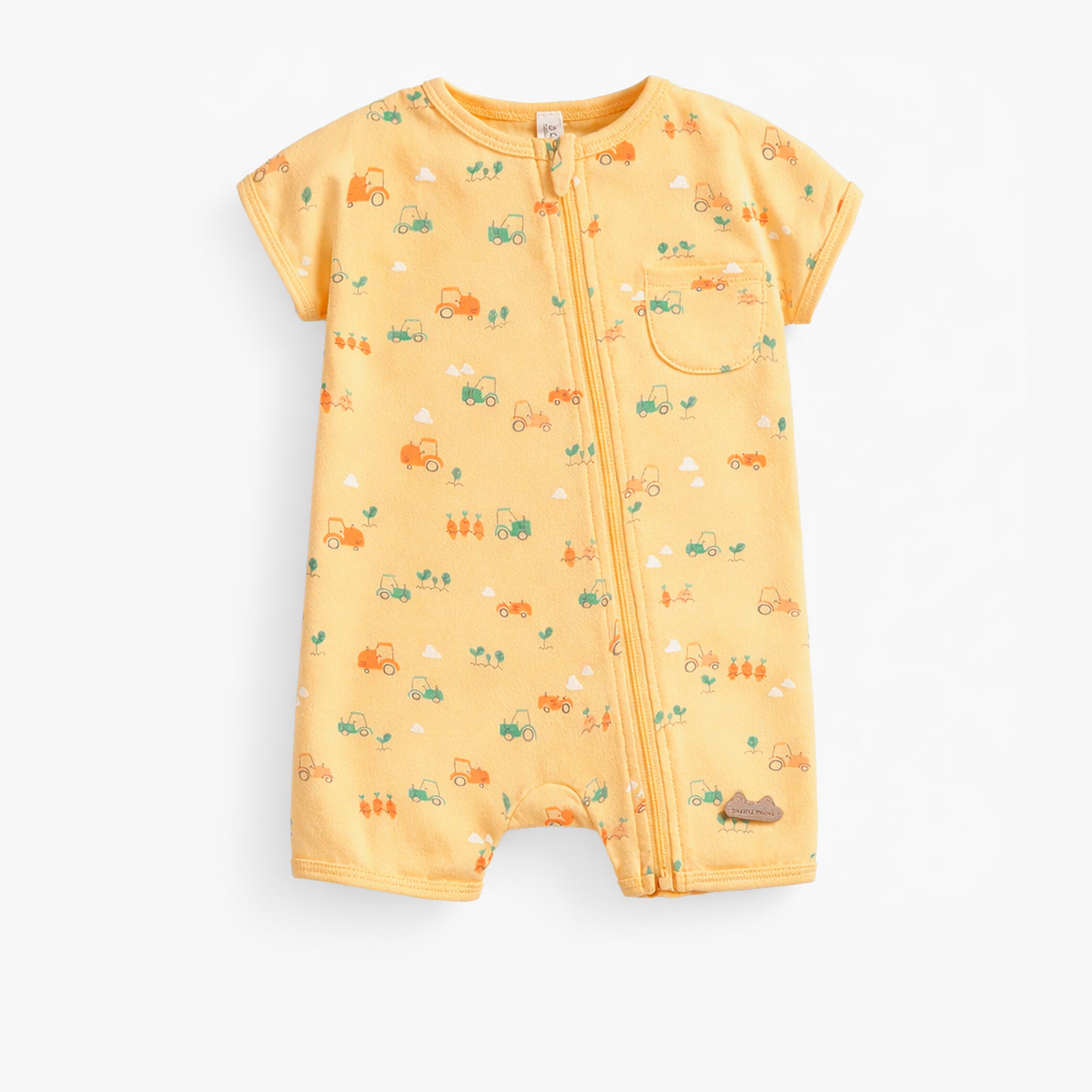 Pyjama une pièce jaune à motifs, naissance - Souris Mini
